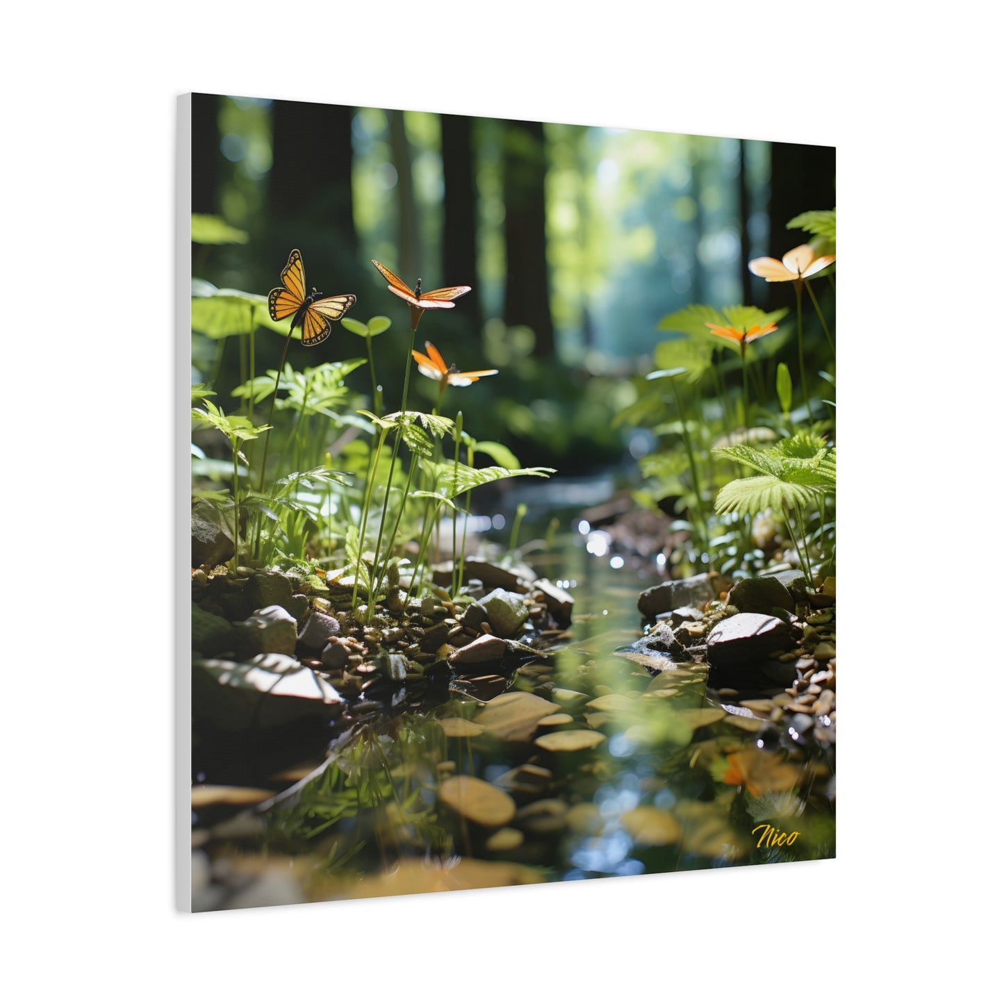 Relaxing By The Brook Series Print #9 - Streched Matte Canvas Print, 1.25" Thick