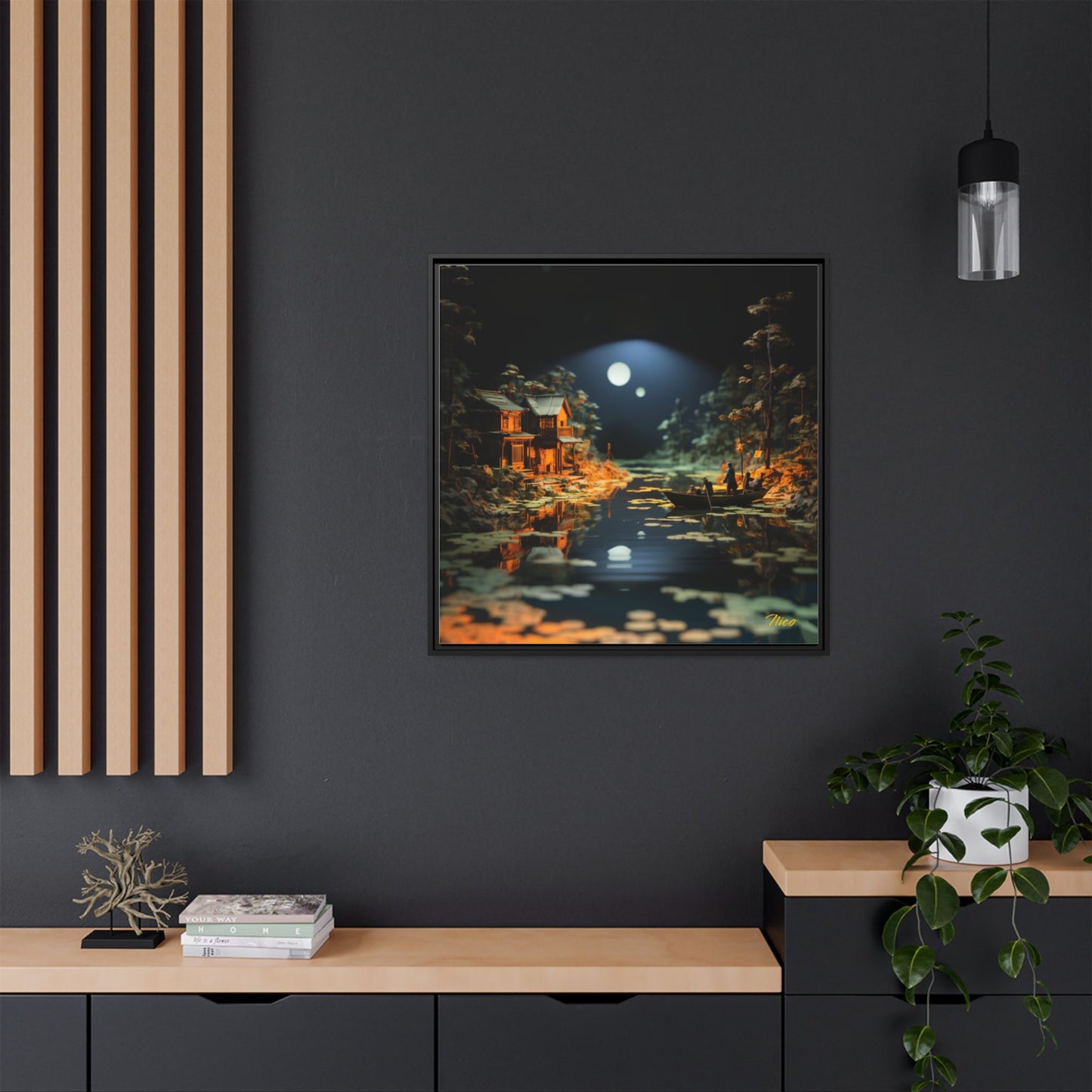 Born On A Bayou Series Print #3 - Black Framed Canvas Print