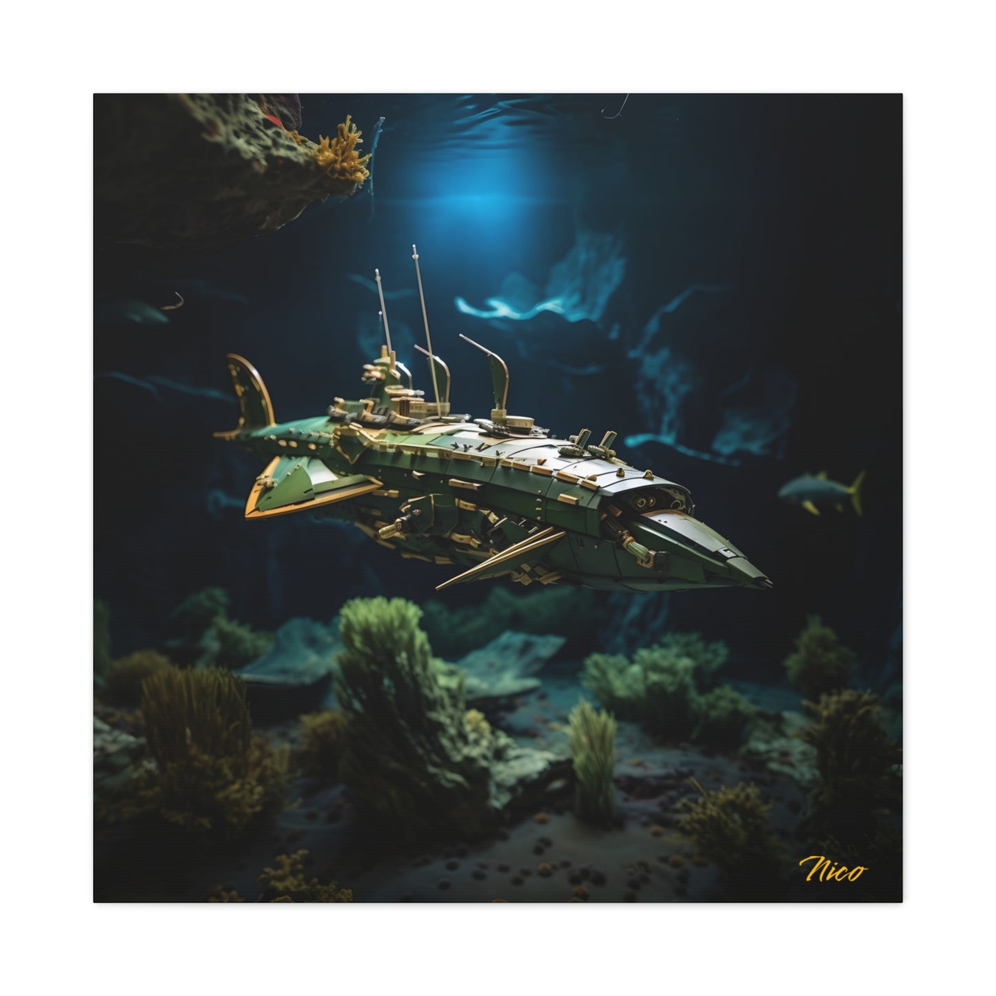 20,000 Leagues Under The Sea Series Print #1 - Streched Matte Canvas Print, 1.25" Thick