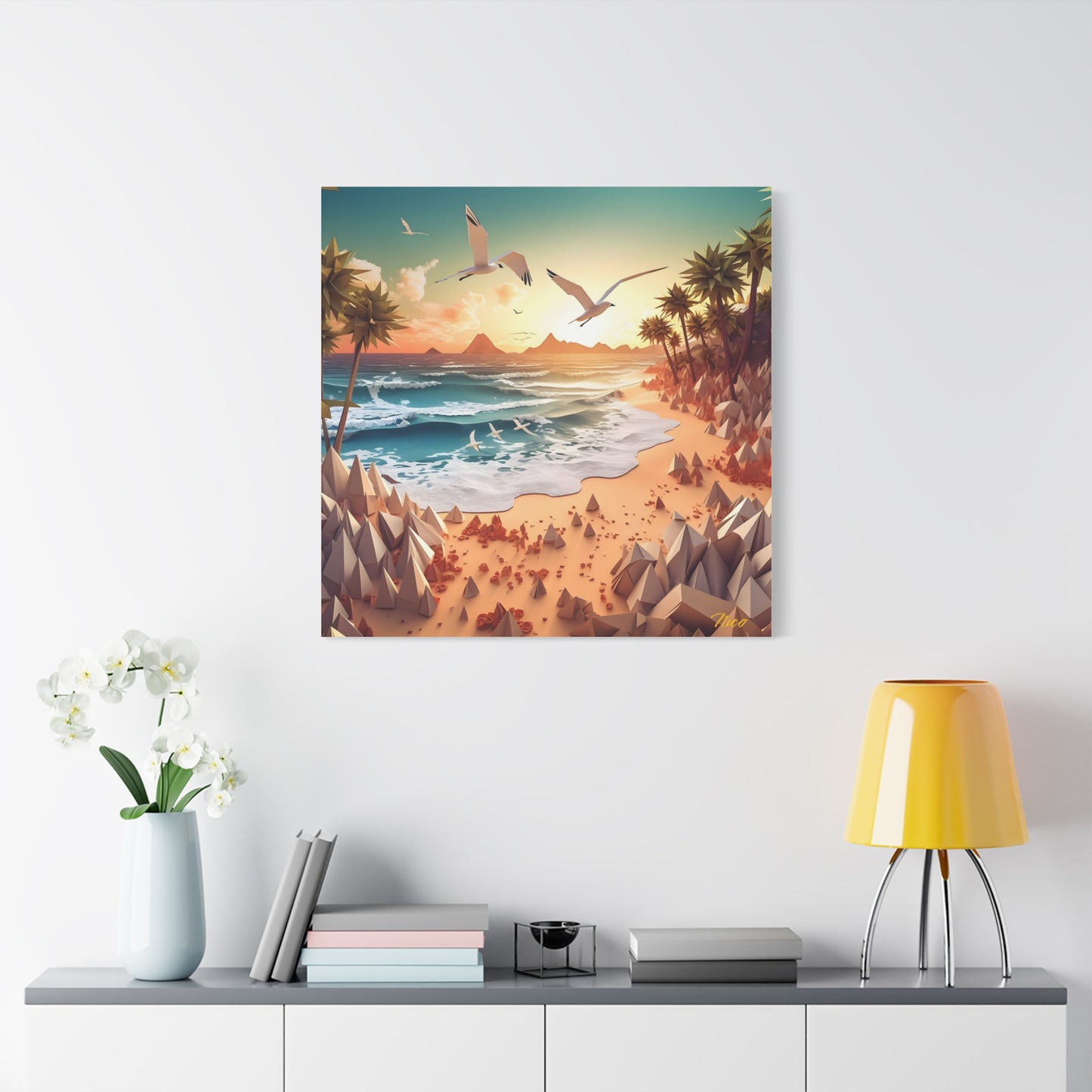 By The Seaside Series Print #4 - Streched Matte Canvas Print, 1.25" Thick