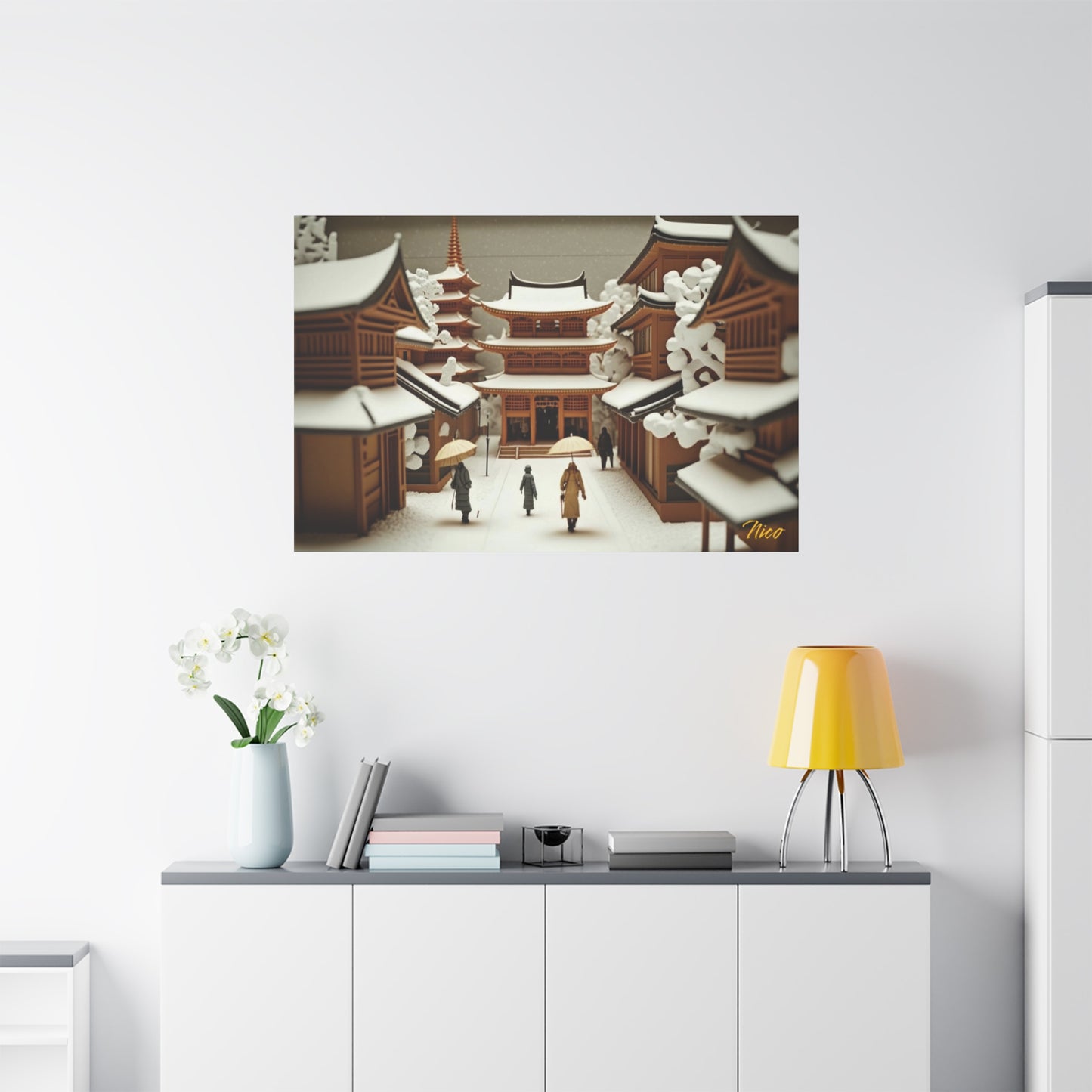 Asian Snow Series Print #10 - Streched Matte Extended Canvas Print, 1.25" Thick