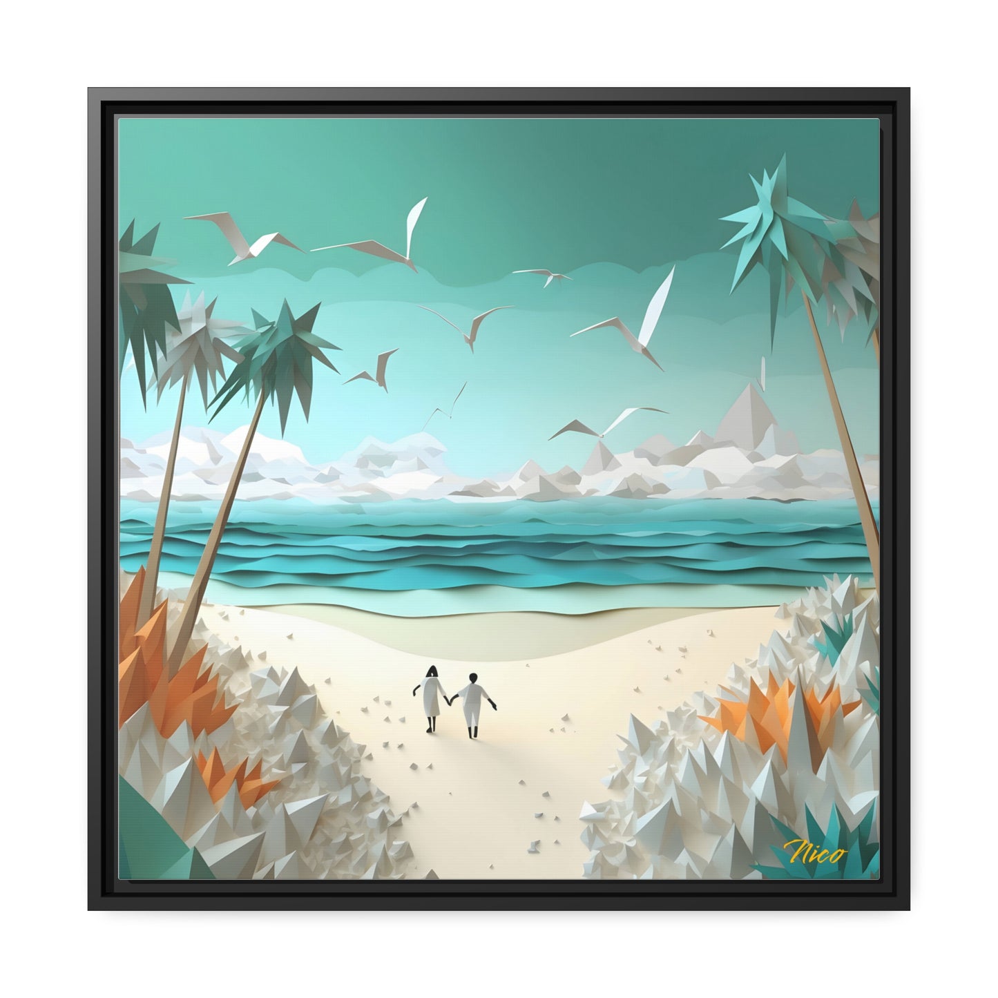 By The Seaside Series Print #9 - Black Framed Canvas Print