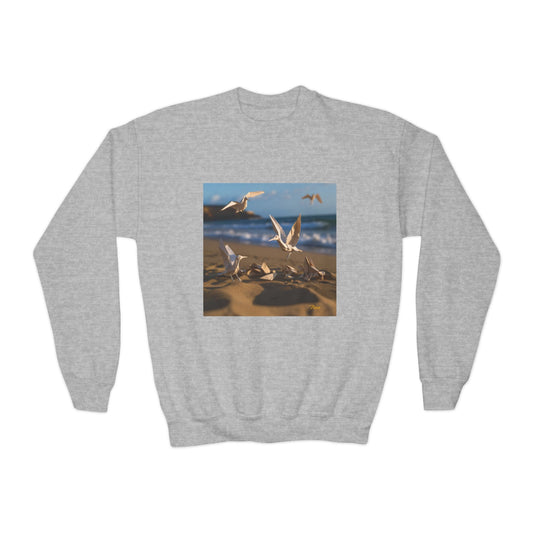 By The Seaside Series Print #7 Youth Crewneck Sweatshirt