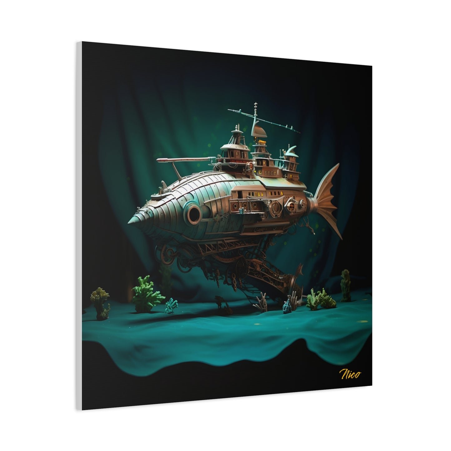 20,000 Leagues Under The Sea Series Print #2 - Streched Matte Canvas Print, 1.25" Thick