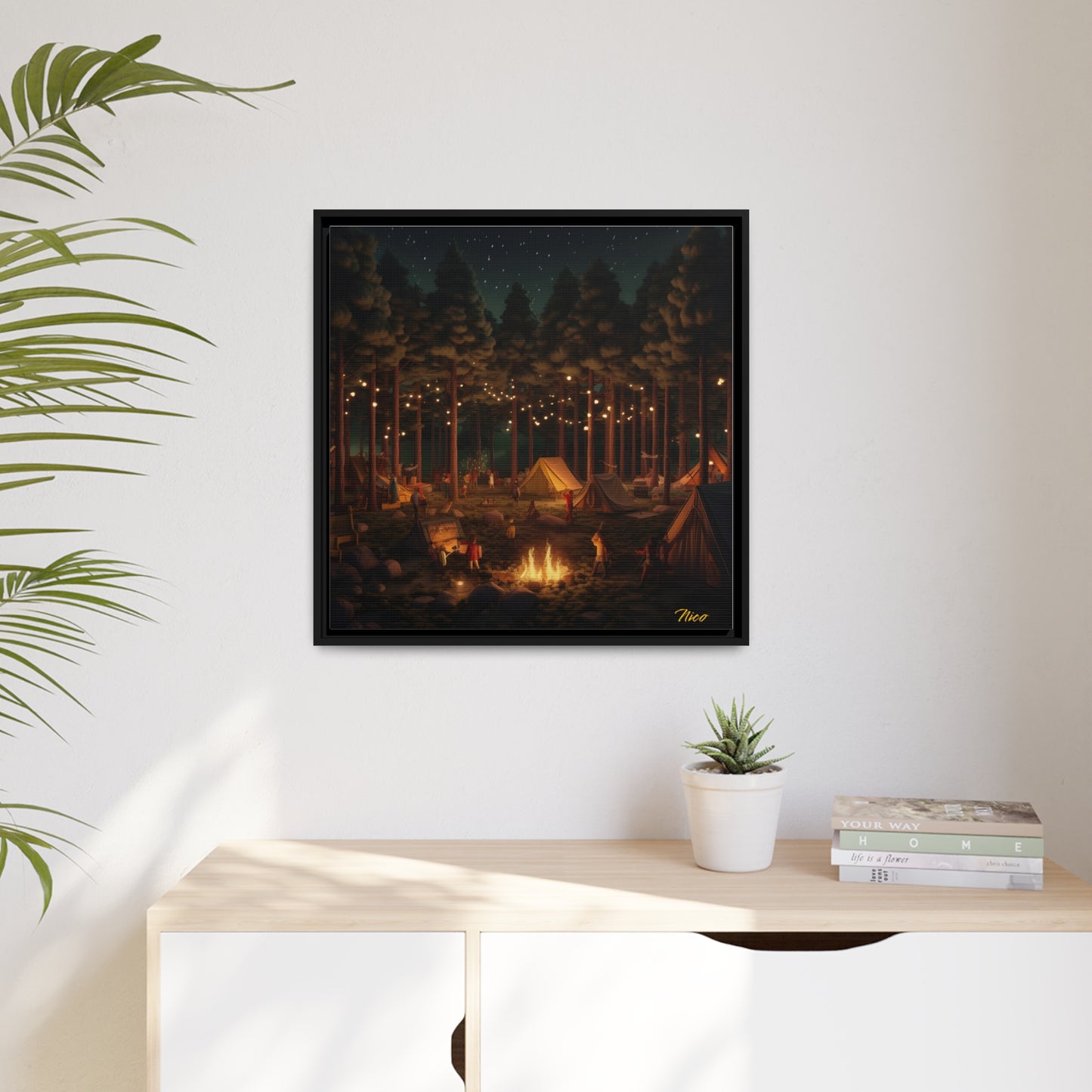 Campfire Series Print #9 - Black Framed Canvas Print