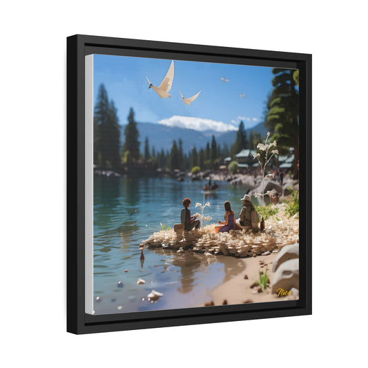 Mountain Lake Series Print #7 - Black Framed Canvas Print