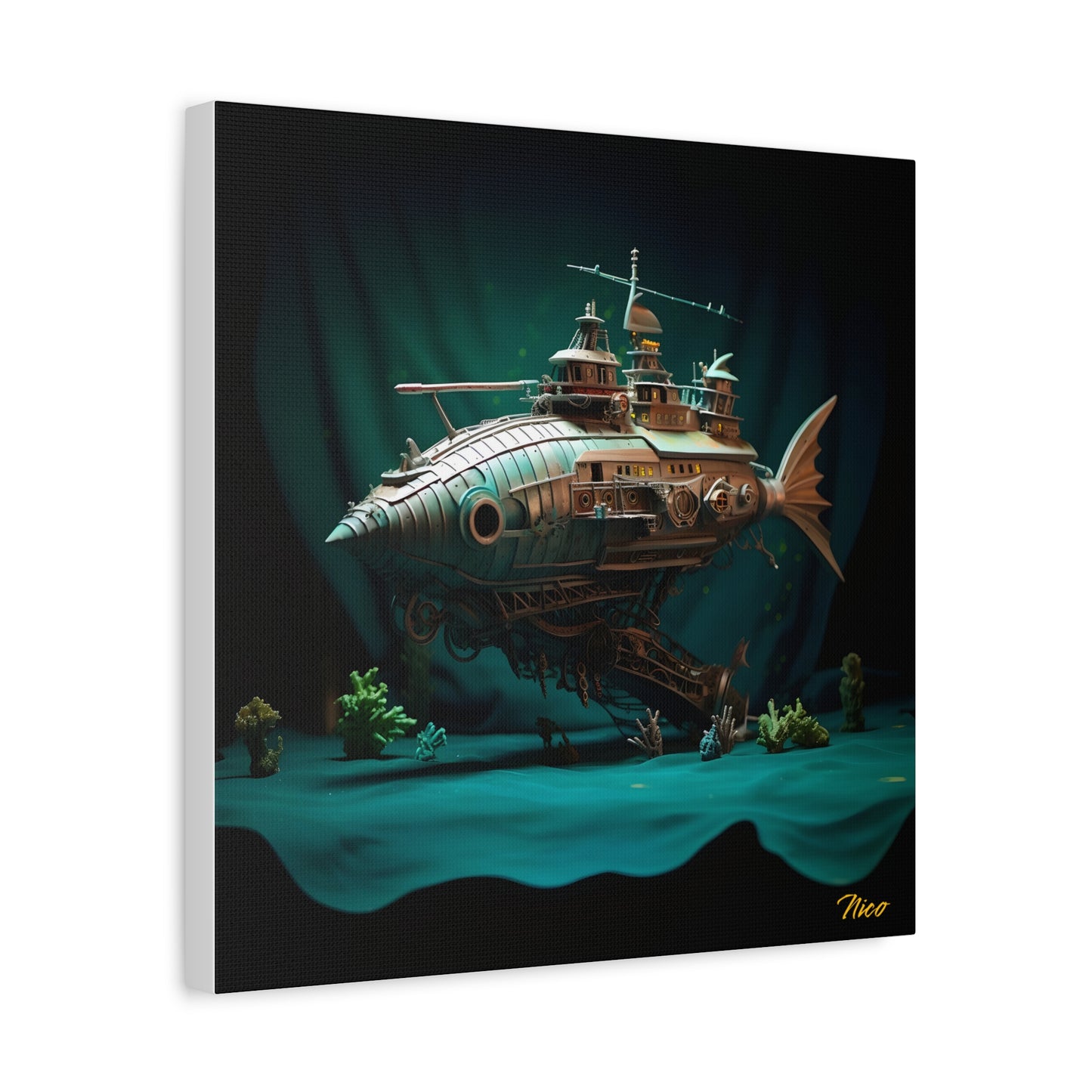 20,000 Leagues Under The Sea Series Print #2 - Streched Matte Canvas Print, 1.25" Thick