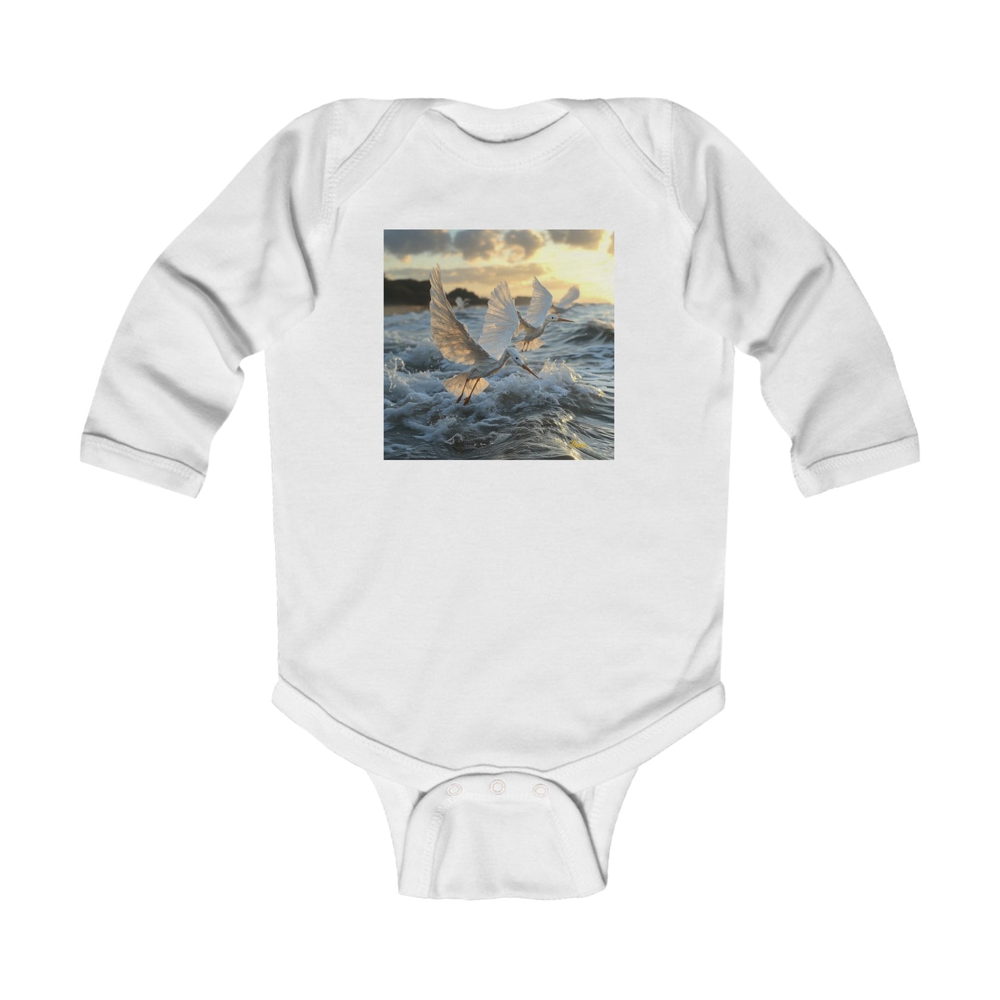 By The Seaside Series Print #10 Infant Long Sleeve Bodysuit