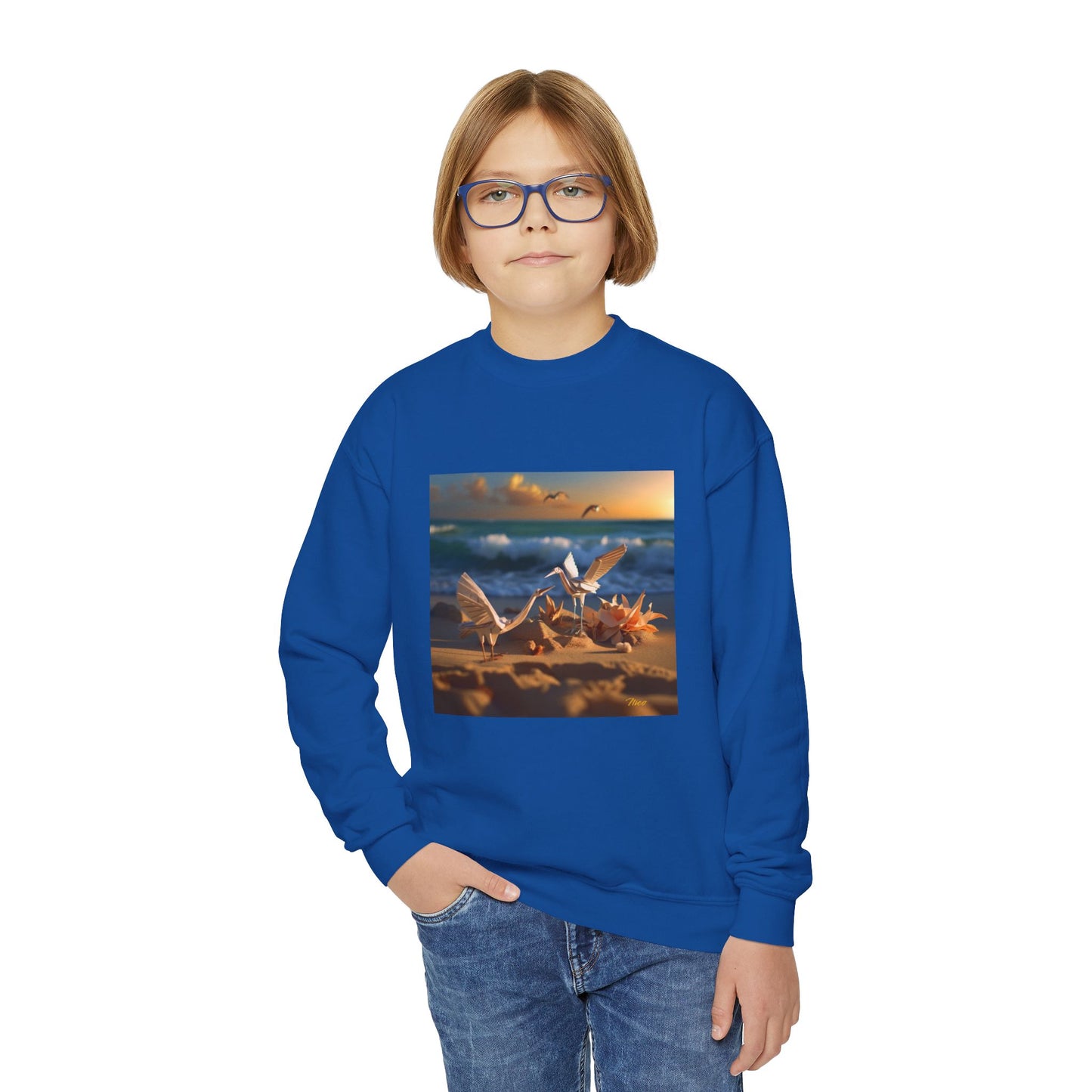 By The Seaside Series Print #3 Youth Crewneck Sweatshirt