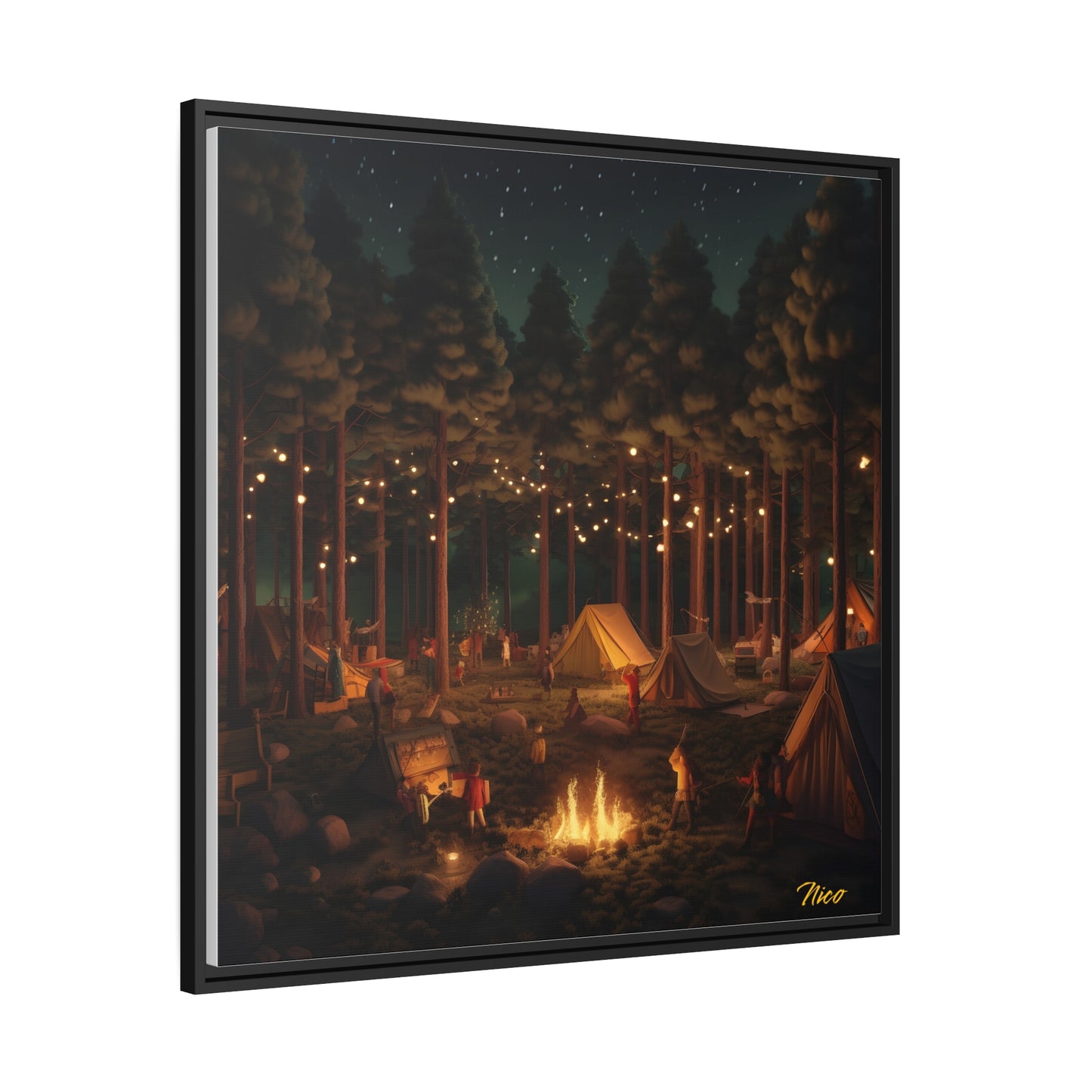 Campfire Series Print #9 - Black Framed Canvas Print