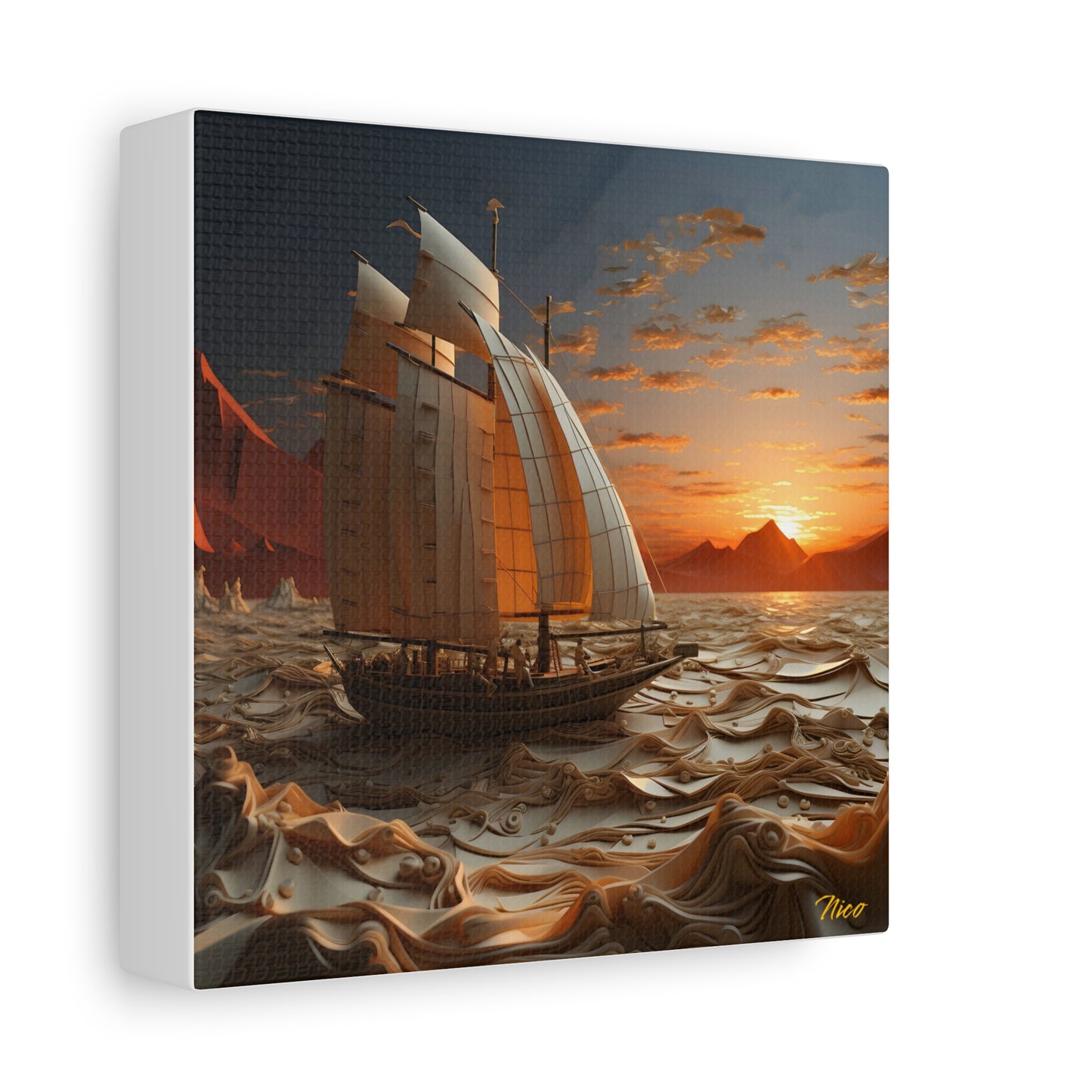 Into The Sunset Series Print #1 - Streched Matte Canvas Print, 1.25" Thick