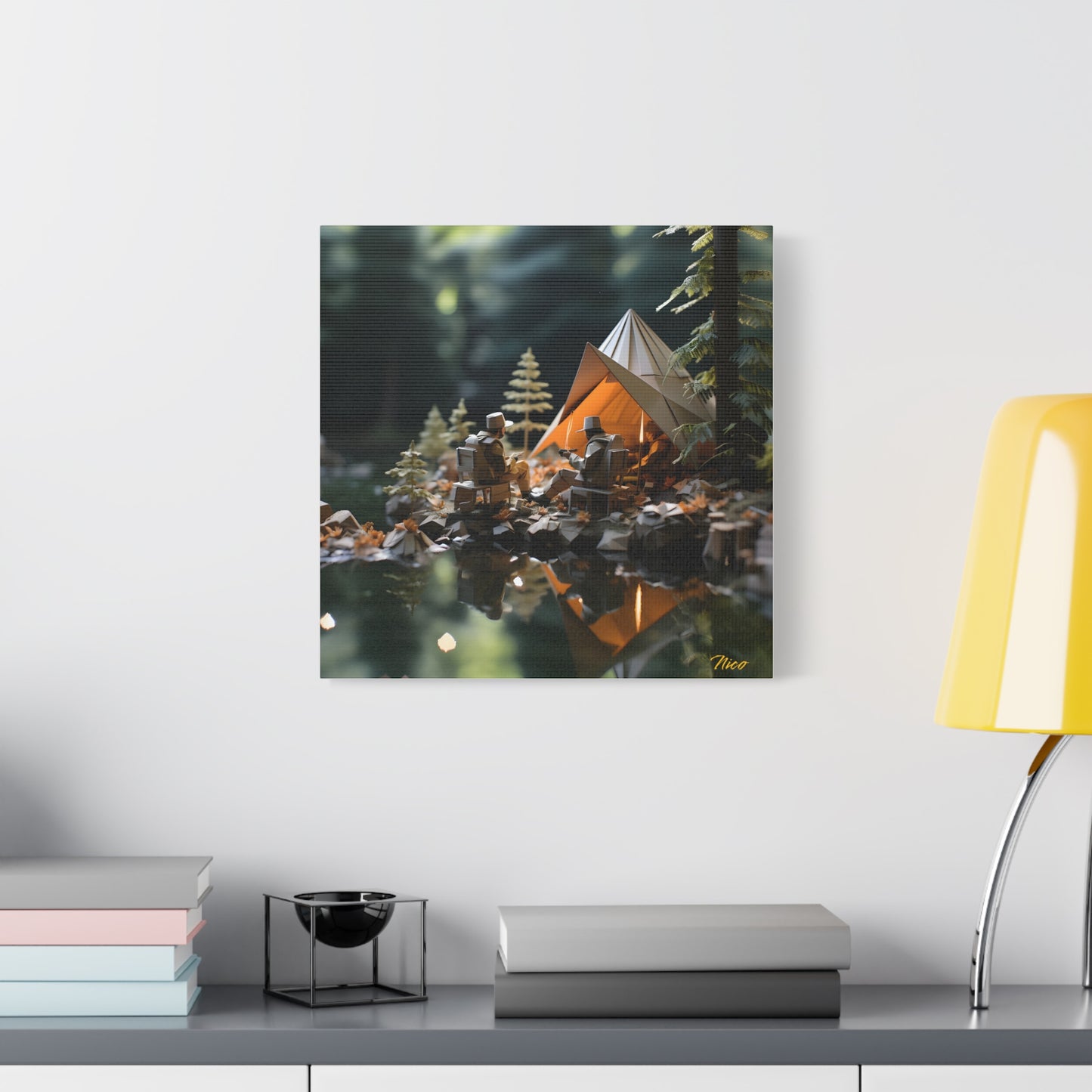 Relaxing By The Brook Series Print #10 - Streched Matte Canvas Print, 1.25" Thick