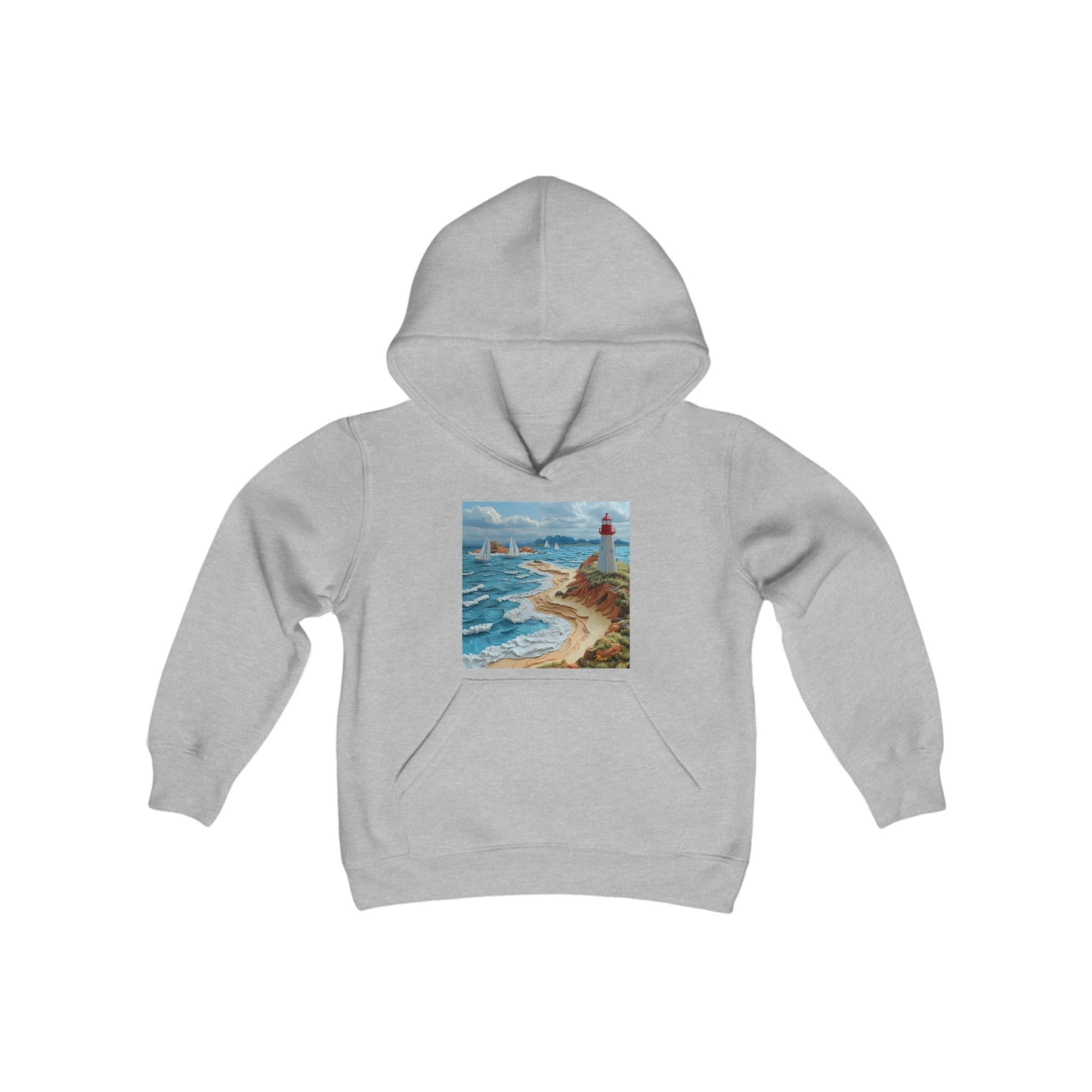 By The Seaside Series Print #4 Youth Heavy Blend Hooded Sweatshirt