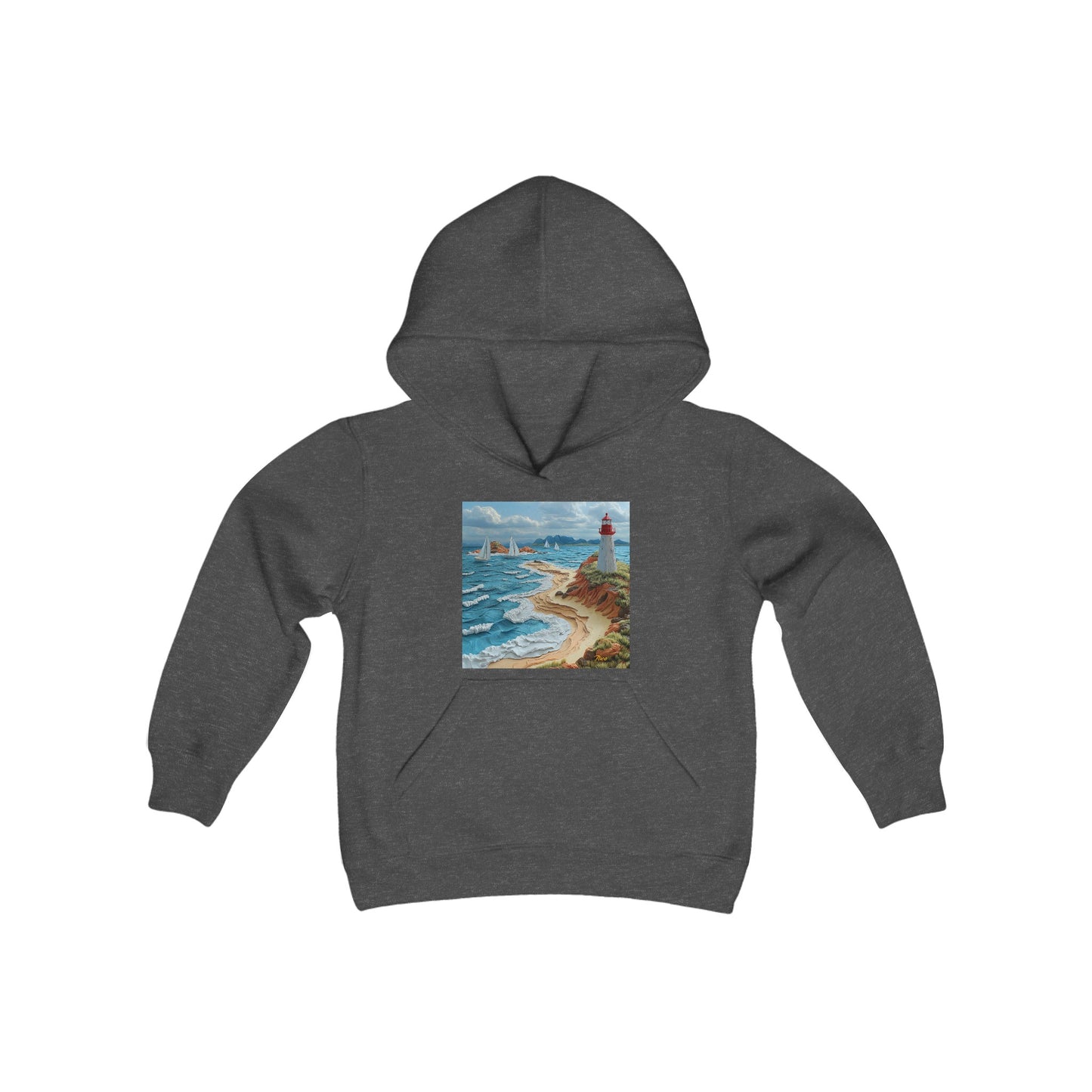 By The Seaside Series Print #4 Youth Heavy Blend Hooded Sweatshirt