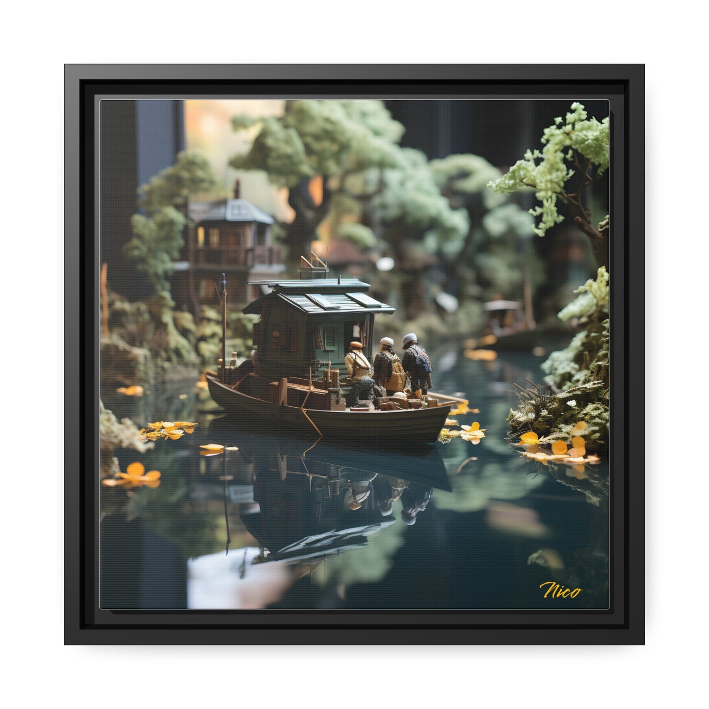 Born On A Bayou Series Print #2 - Black Framed Canvas Print