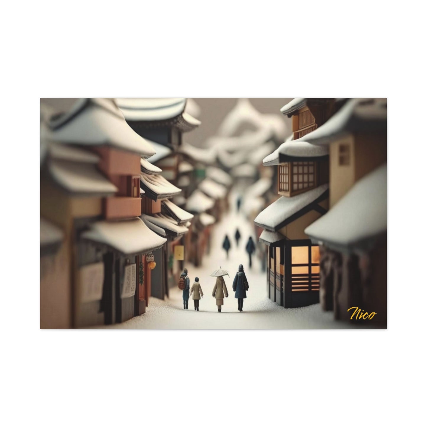 Asian Snow Series Print #6 - Streched Matte Extended Canvas Print, 1.25" Thick