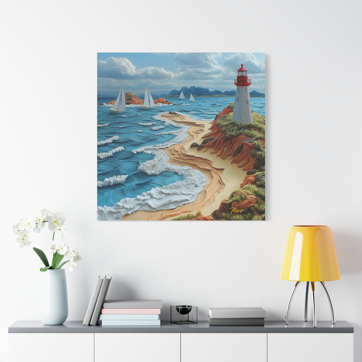 By The Seaside Series Print #4 - Streched Matte Canvas Print, 1.25" Thick