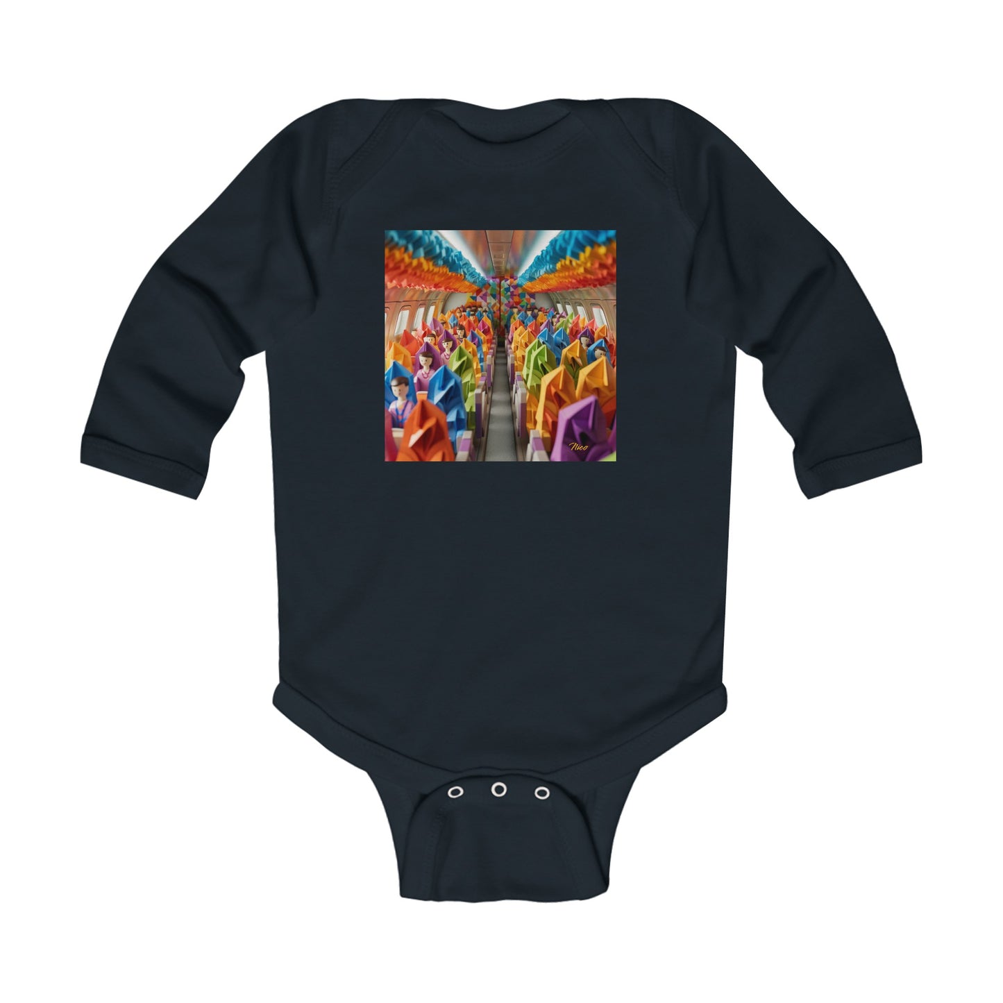 Frequent Flyer Miles Series Print #8 Infant Long Sleeve Bodysuit