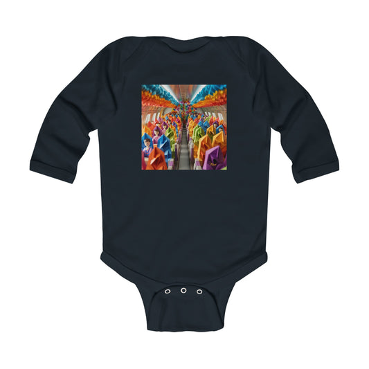 Frequent Flyer Miles Series Print #8 Infant Long Sleeve Bodysuit