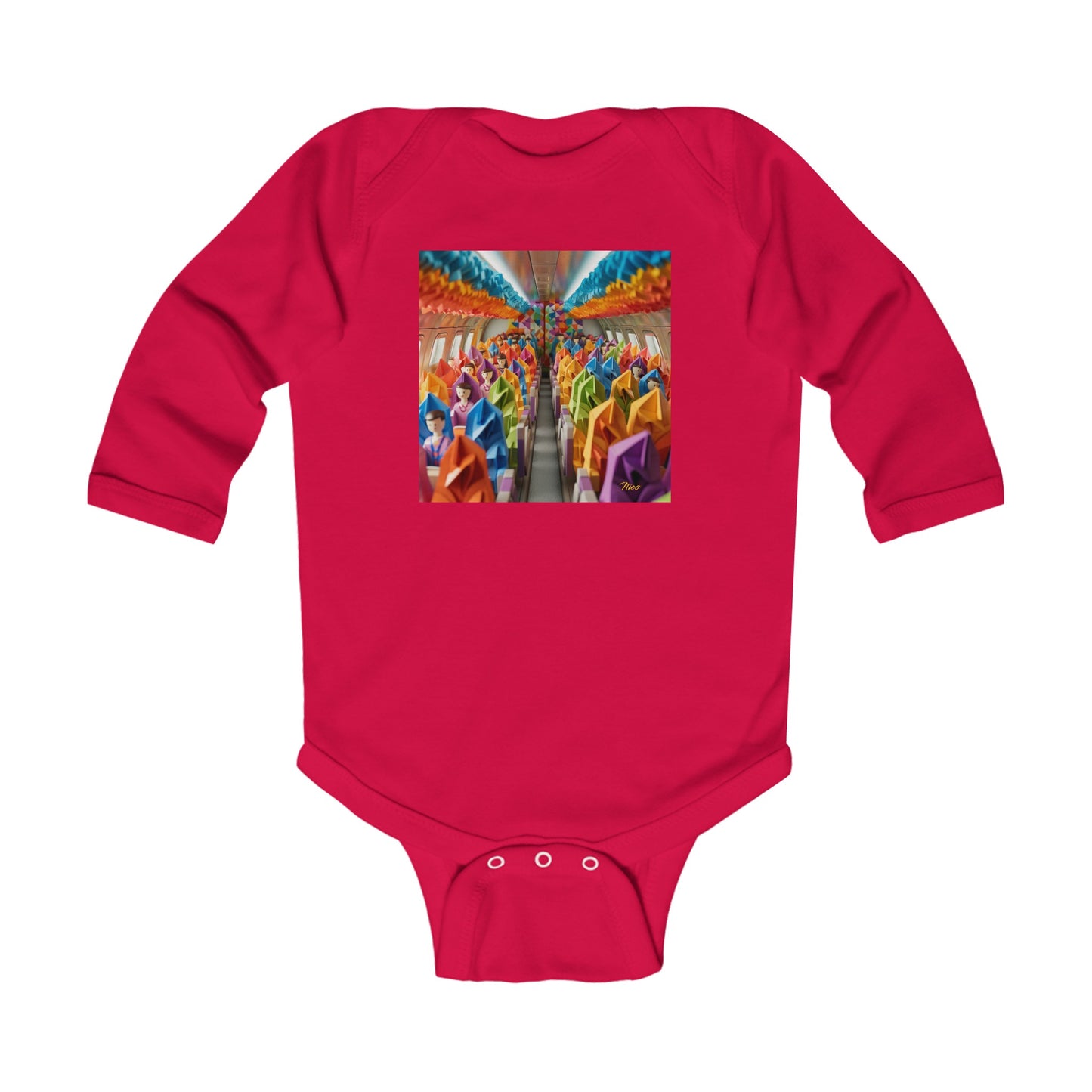 Frequent Flyer Miles Series Print #8 Infant Long Sleeve Bodysuit