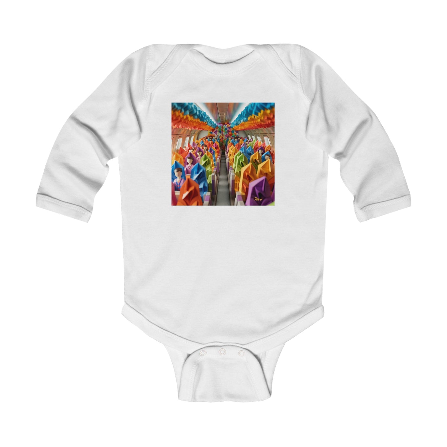 Frequent Flyer Miles Series Print #8 Infant Long Sleeve Bodysuit