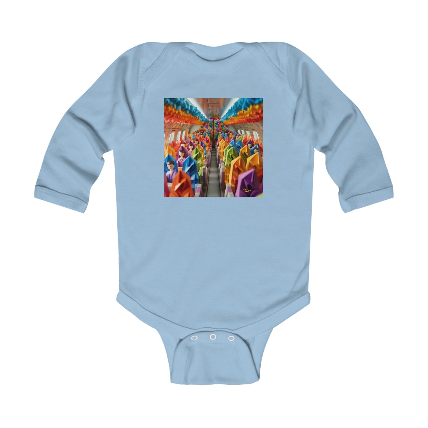 Frequent Flyer Miles Series Print #8 Infant Long Sleeve Bodysuit