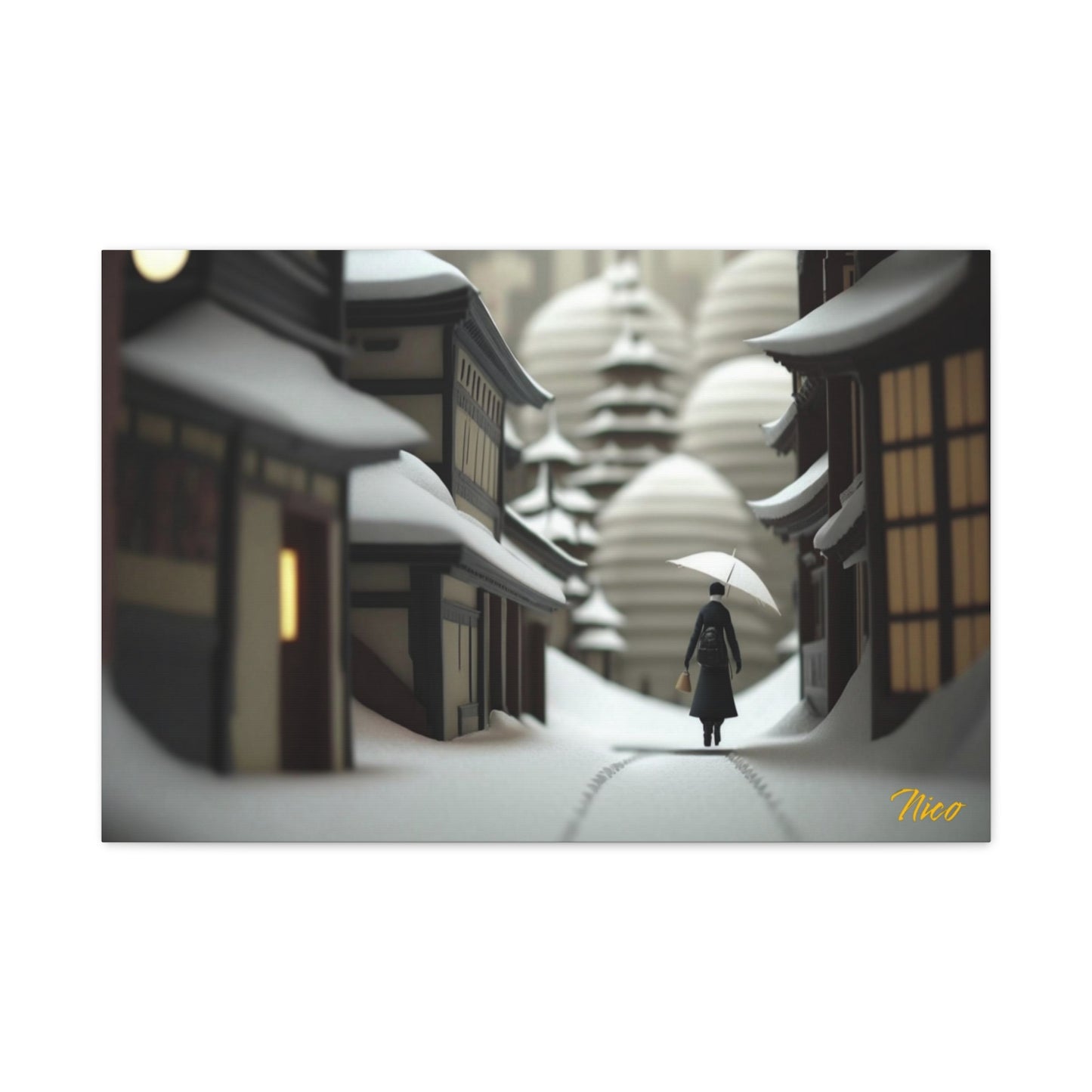 Asian Snow Series Print #4 - Streched Matte Extended Canvas Print, 1.25" Thick