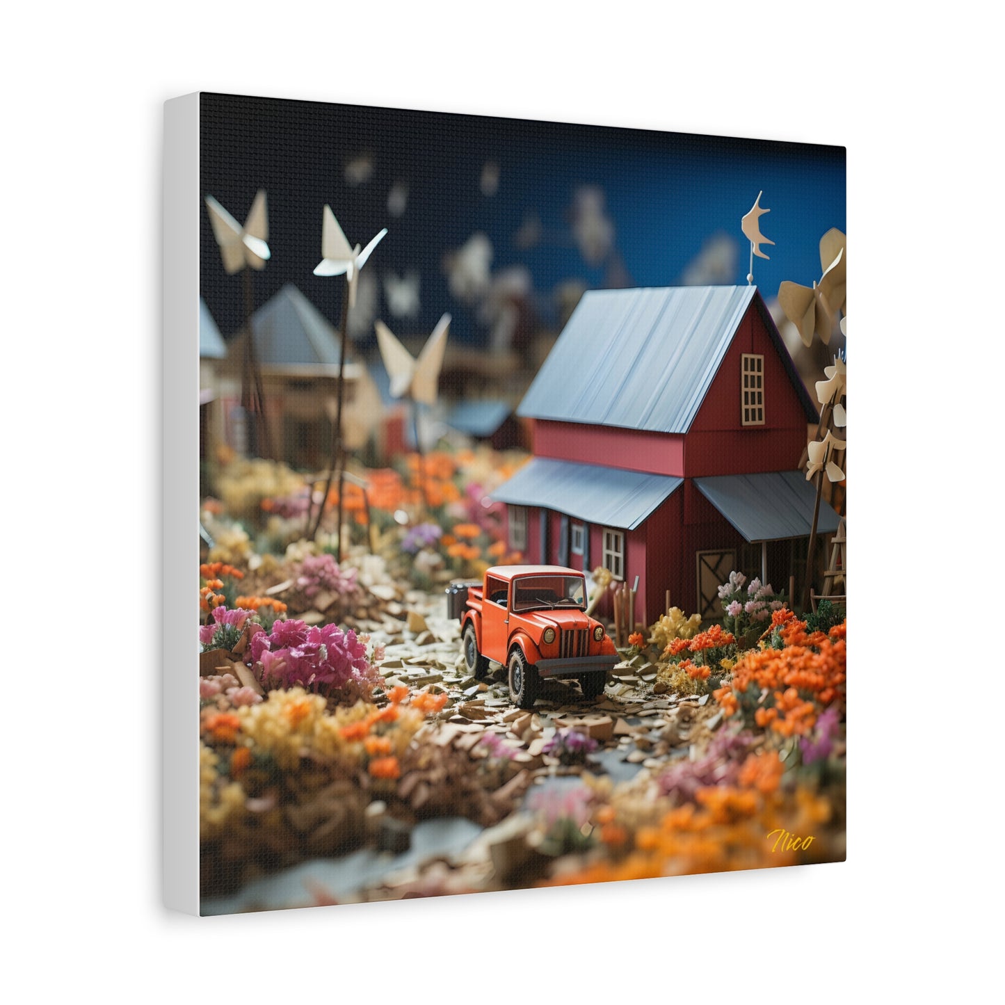 Meadow By The Farm Series Print #3 - Streched Matte Canvas Print, 1.25" Thick