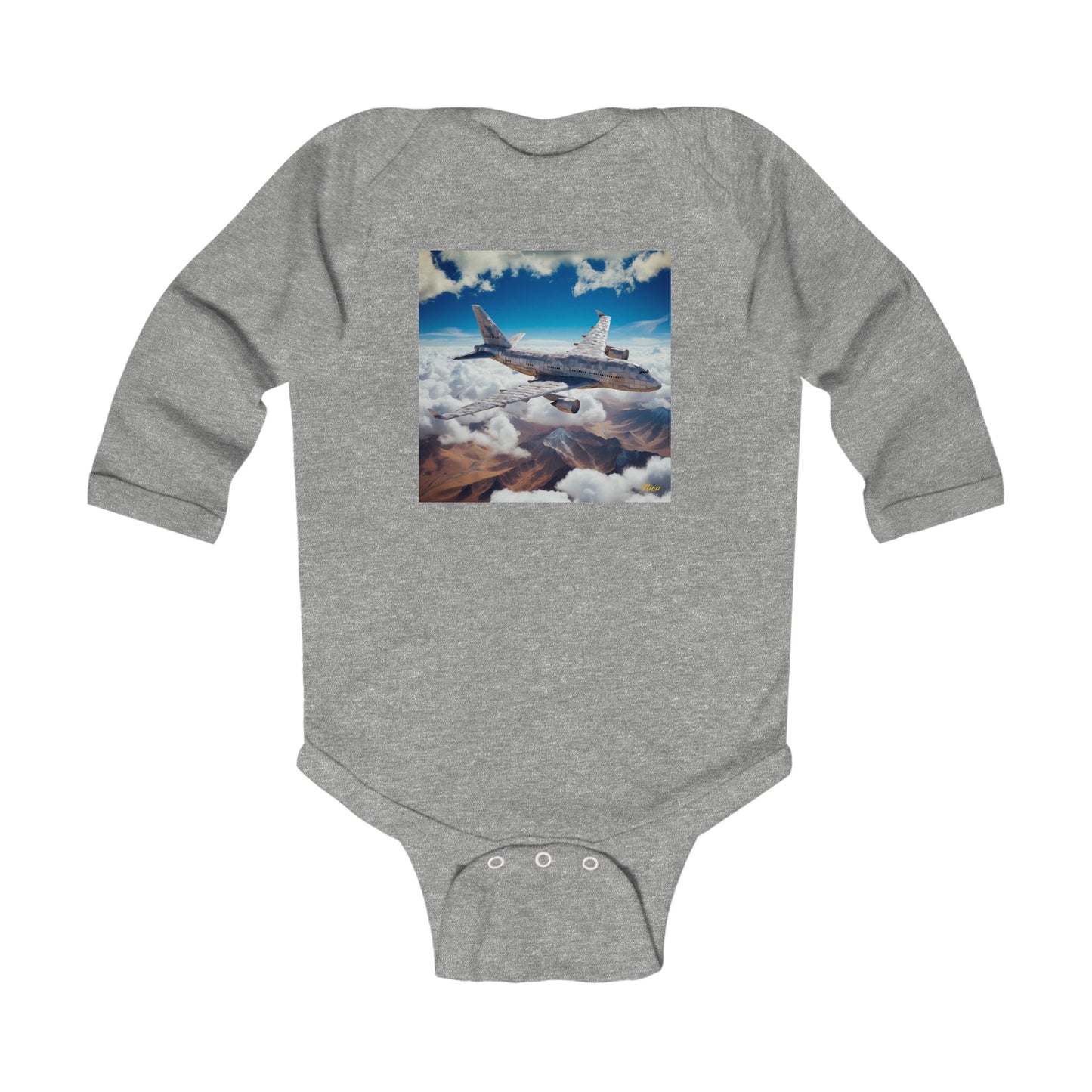 Frequent Flyer Miles Series Print #9 Infant Long Sleeve Bodysuit