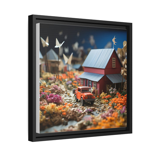 Meadow By The Farm Series Print #3 - Black Framed Canvas Print