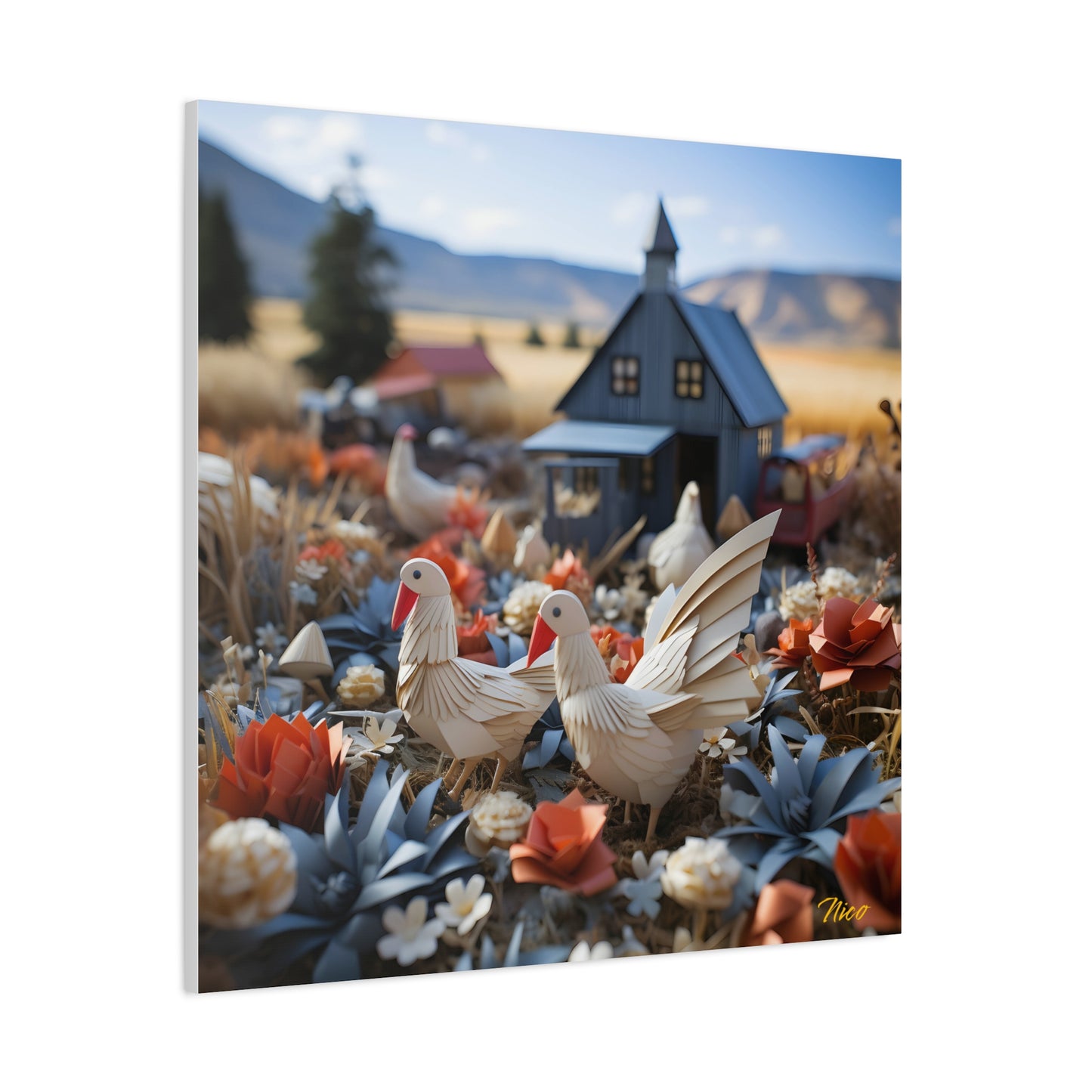 Meadow By The Farm Series Print #6 - Streched Matte Canvas Print, 1.25" Thick