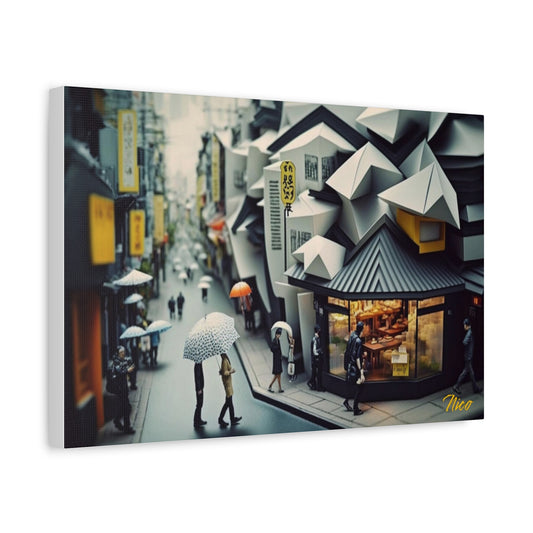 Oriental Rain Series Print #3 - Streched Matte Extended Canvas Print, 1.25" Thick