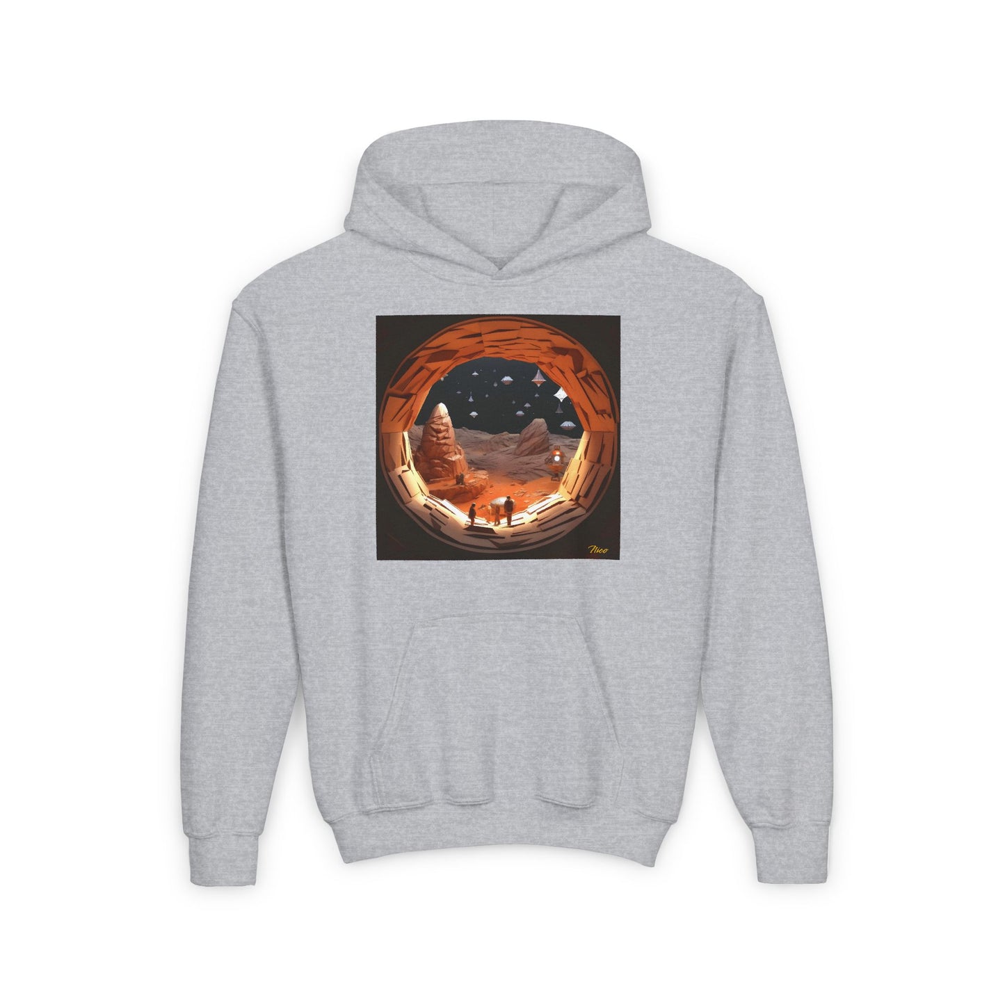 Elons' Dream Series Print #4 Youth Heavy Blend Hooded Sweatshirt