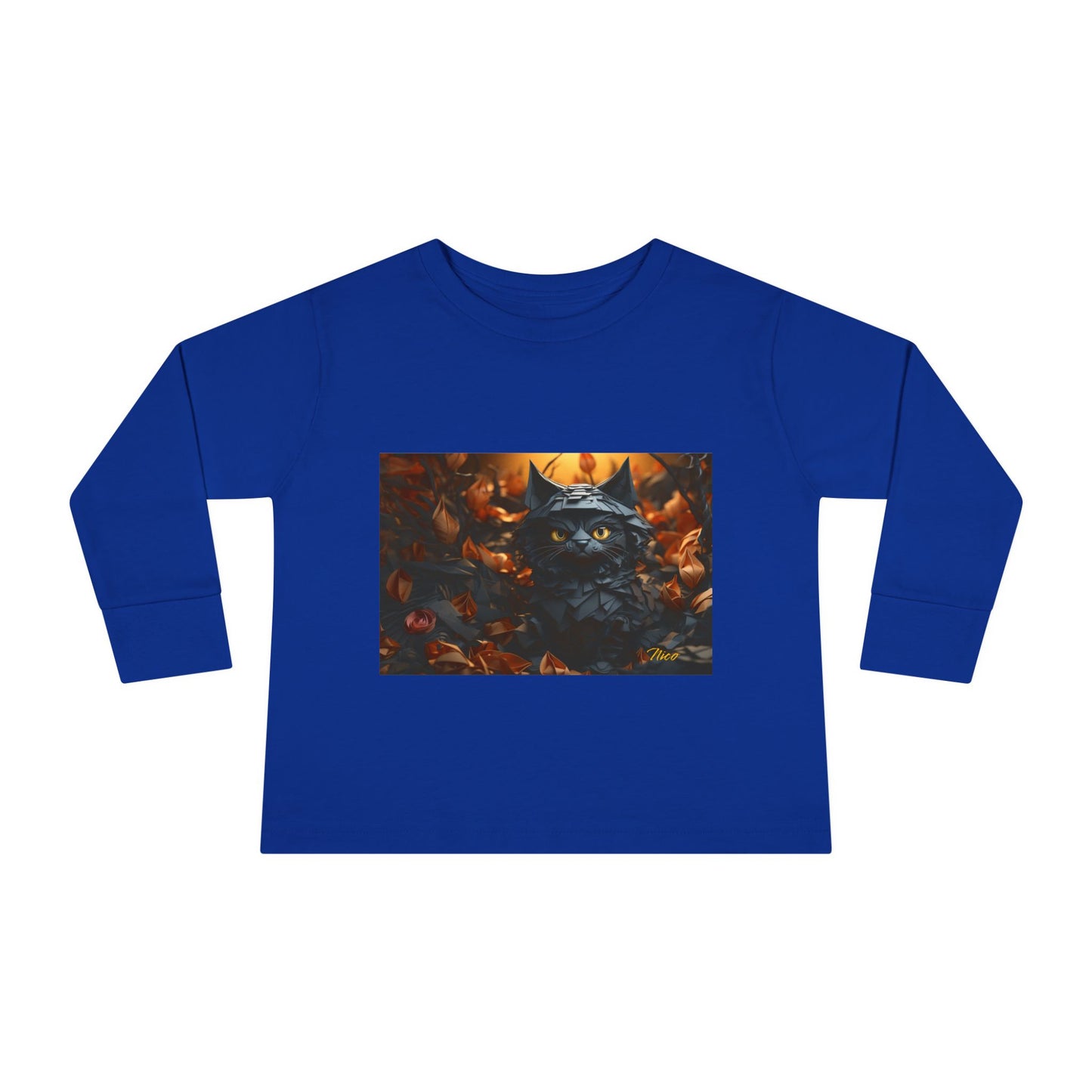 Halloween 2024 Series Print #2 "The Kitty Of Evil!" Toddler Long Sleeve Tee