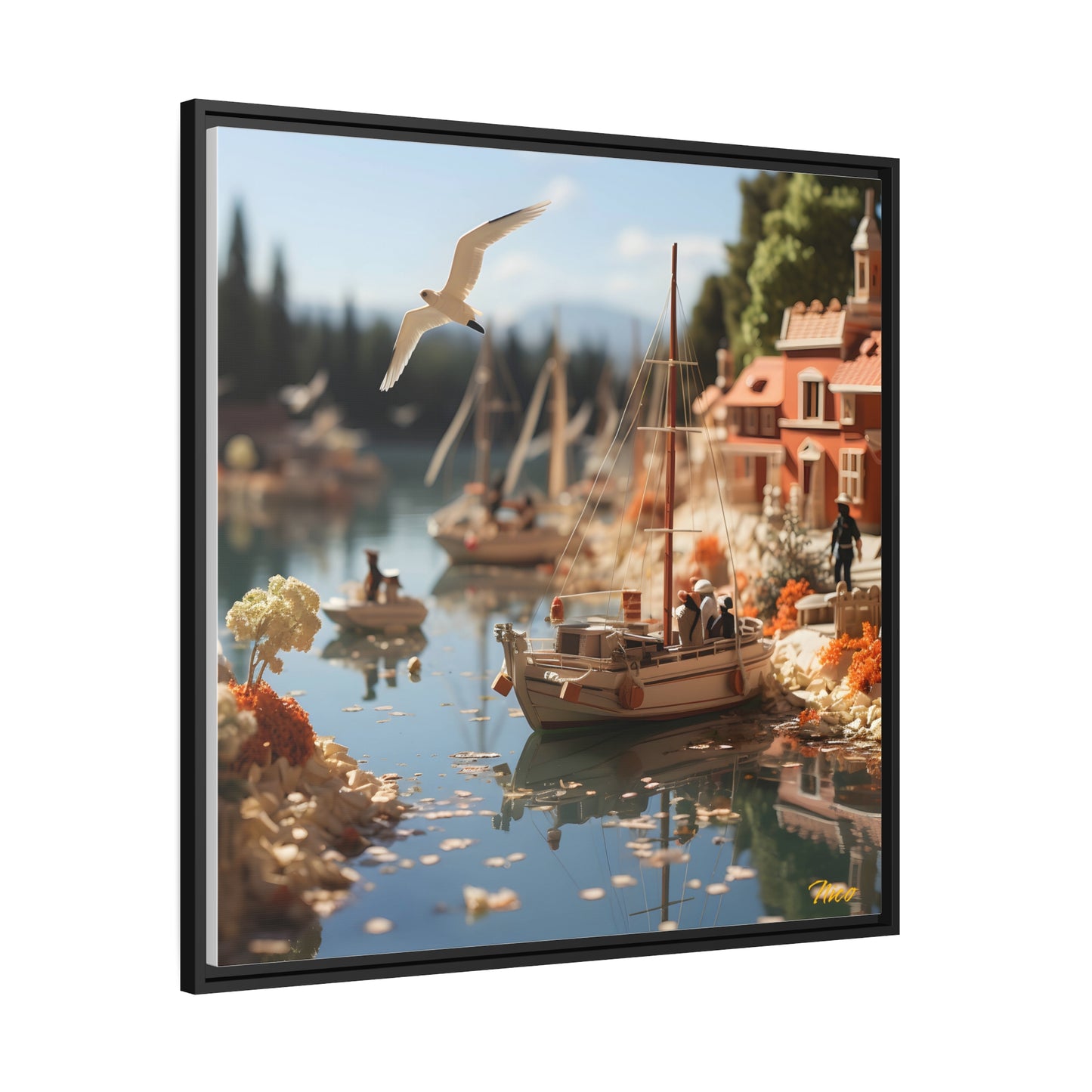 On The Docks By The Bay Series Print #6 - Black Framed Canvas Print