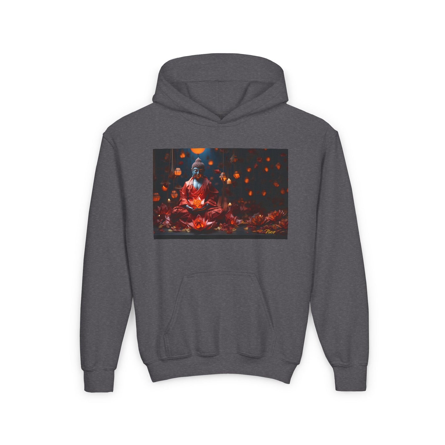 Ascending Buddah Series Print #2 Youth Heavy Blend Hooded Sweatshirt