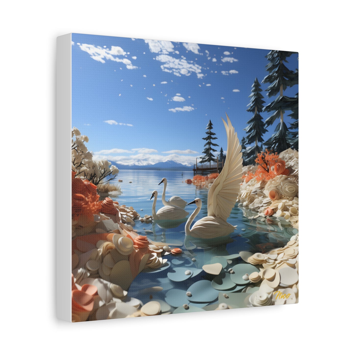 Mountain Lake Series Print #1 - Streched Matte Canvas Print, 1.25" Thick