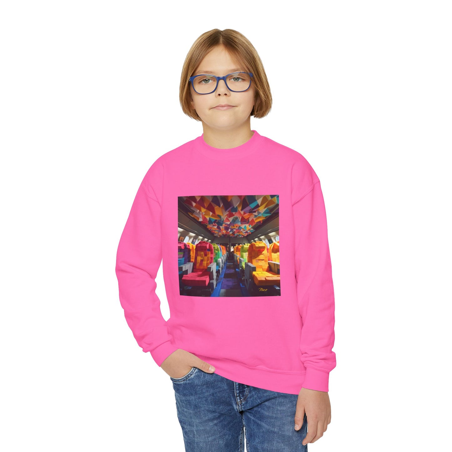 Frequent Flyer Miles Series Print #4 Youth Crewneck Sweatshirt