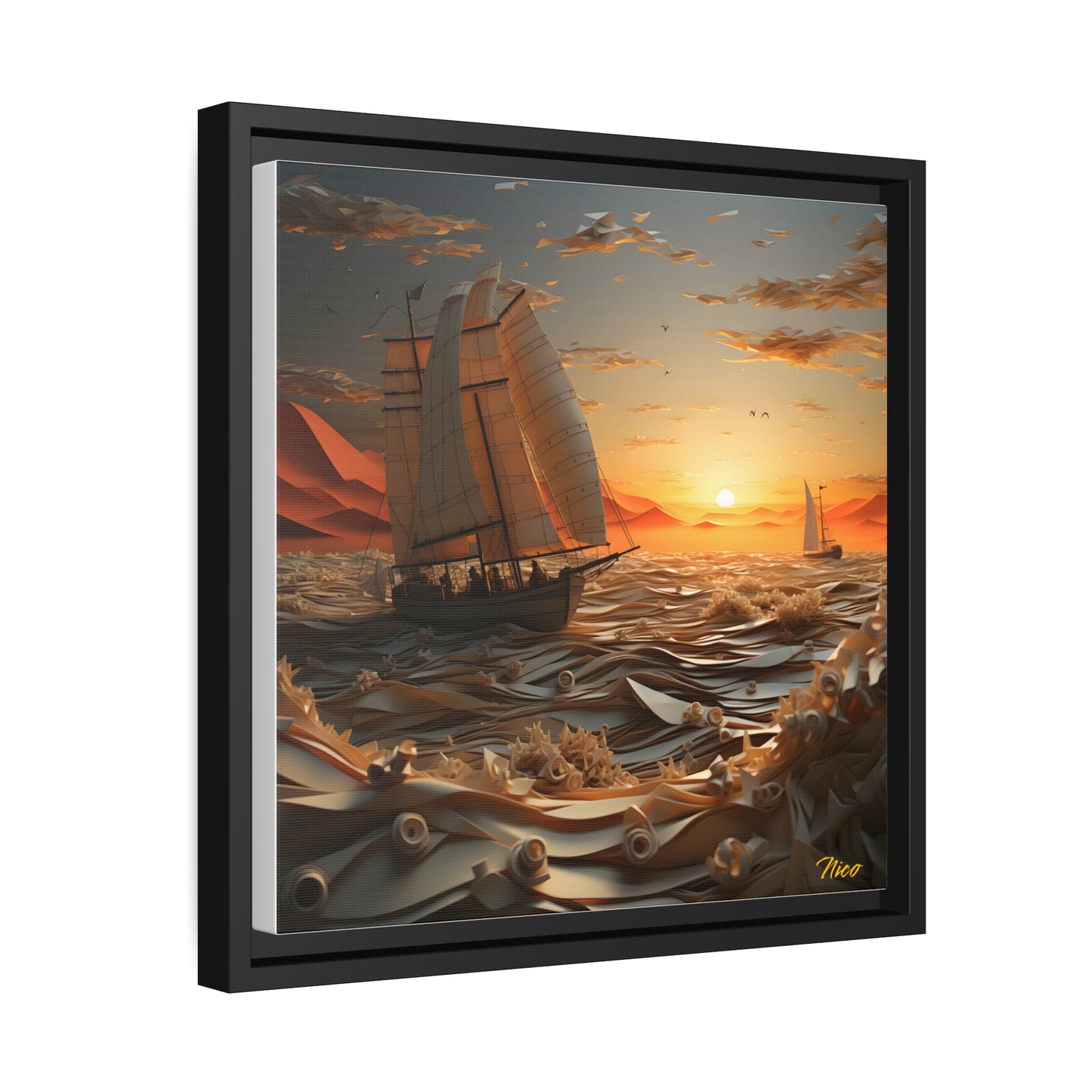 Into The Sunset Series Print #5 - Black Framed Canvas Print