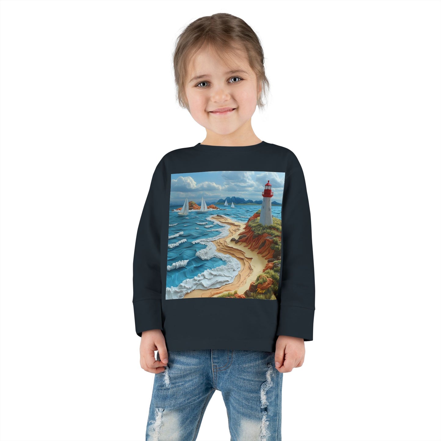 By The Seaside Series Print #4 Toddler Long Sleeve Tee