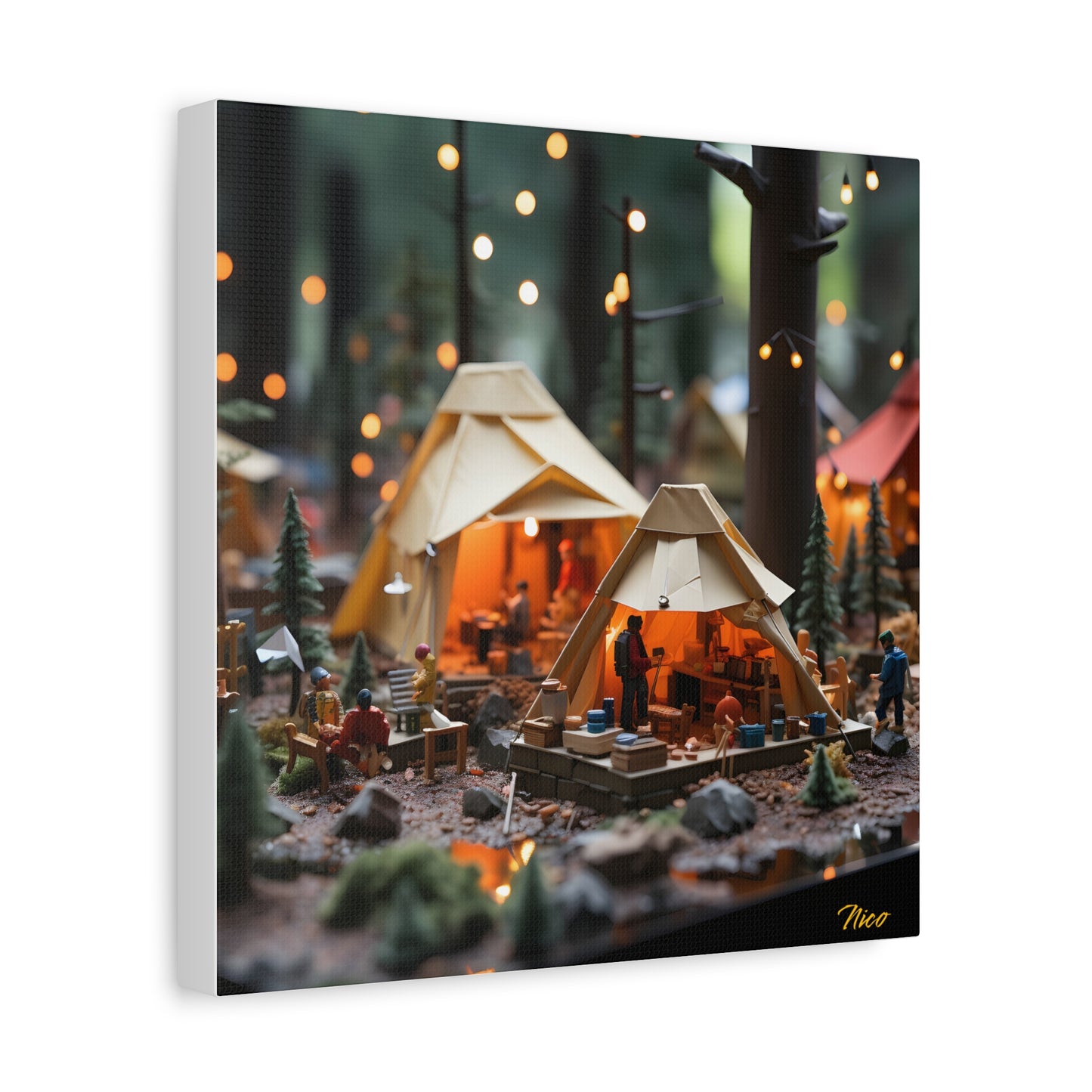 Camping In The Rain Series Print #4 - Streched Matte Canvas Print, 1.25" Thick