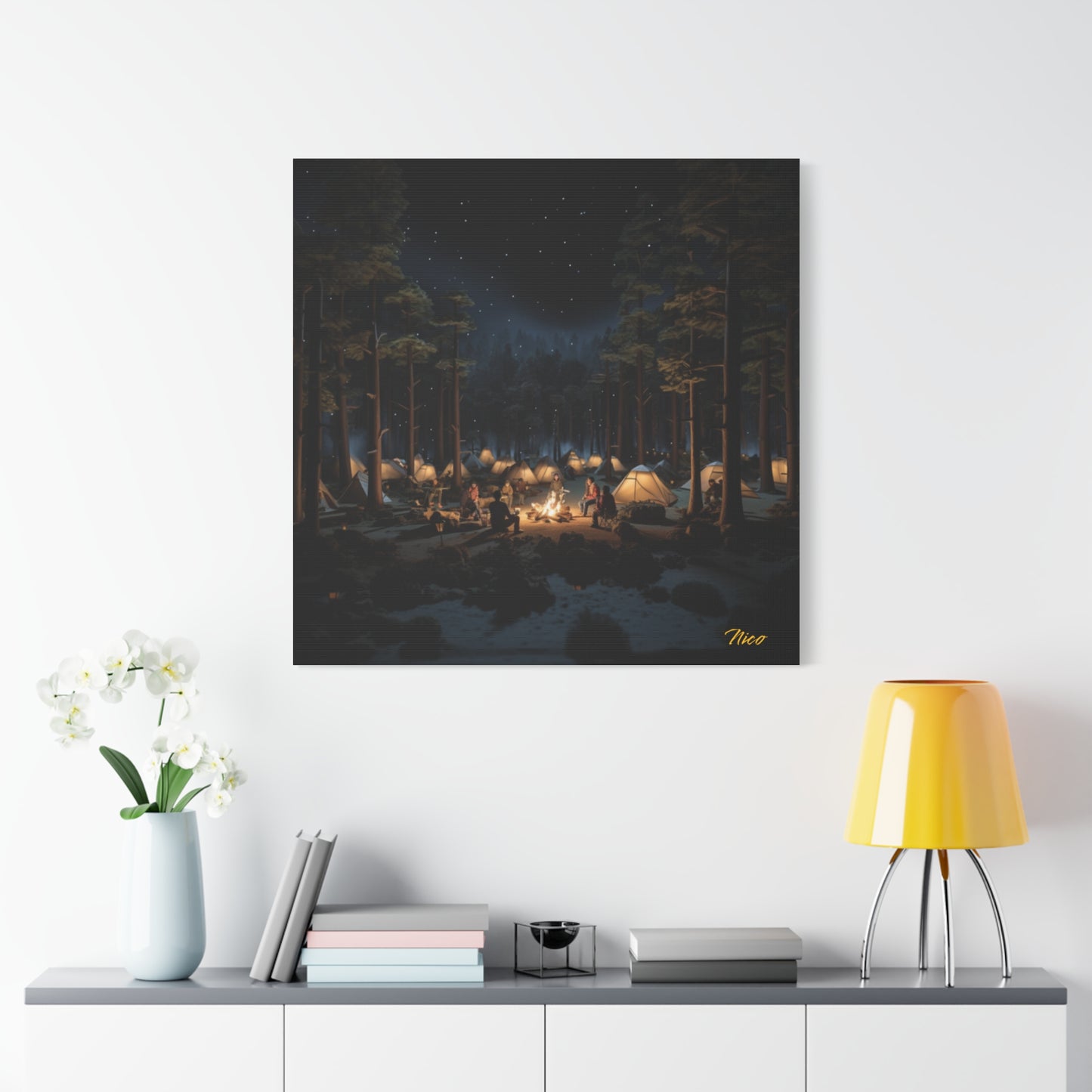 Under The Starry Skies Series Print #5 - Streched Matte Canvas Print, 1.25" Thick