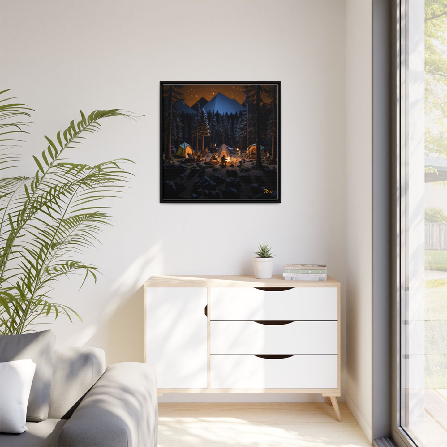 Under The Starry Skies Series Print #1 - Black Framed Canvas Print