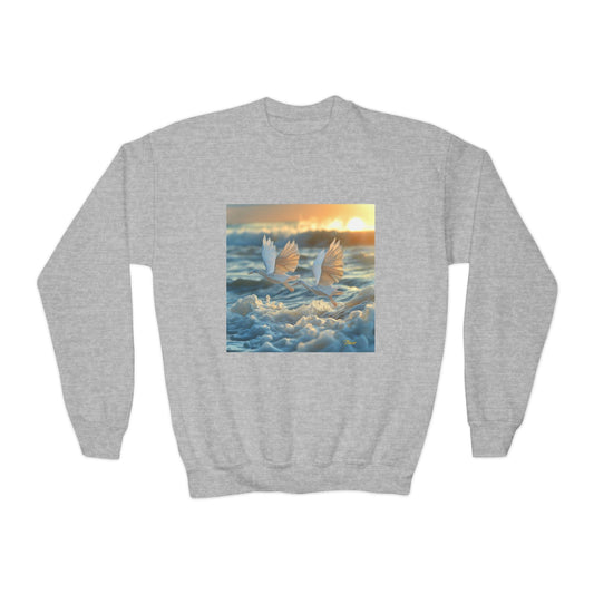 By The Seaside Series Print #5 Youth Crewneck Sweatshirt