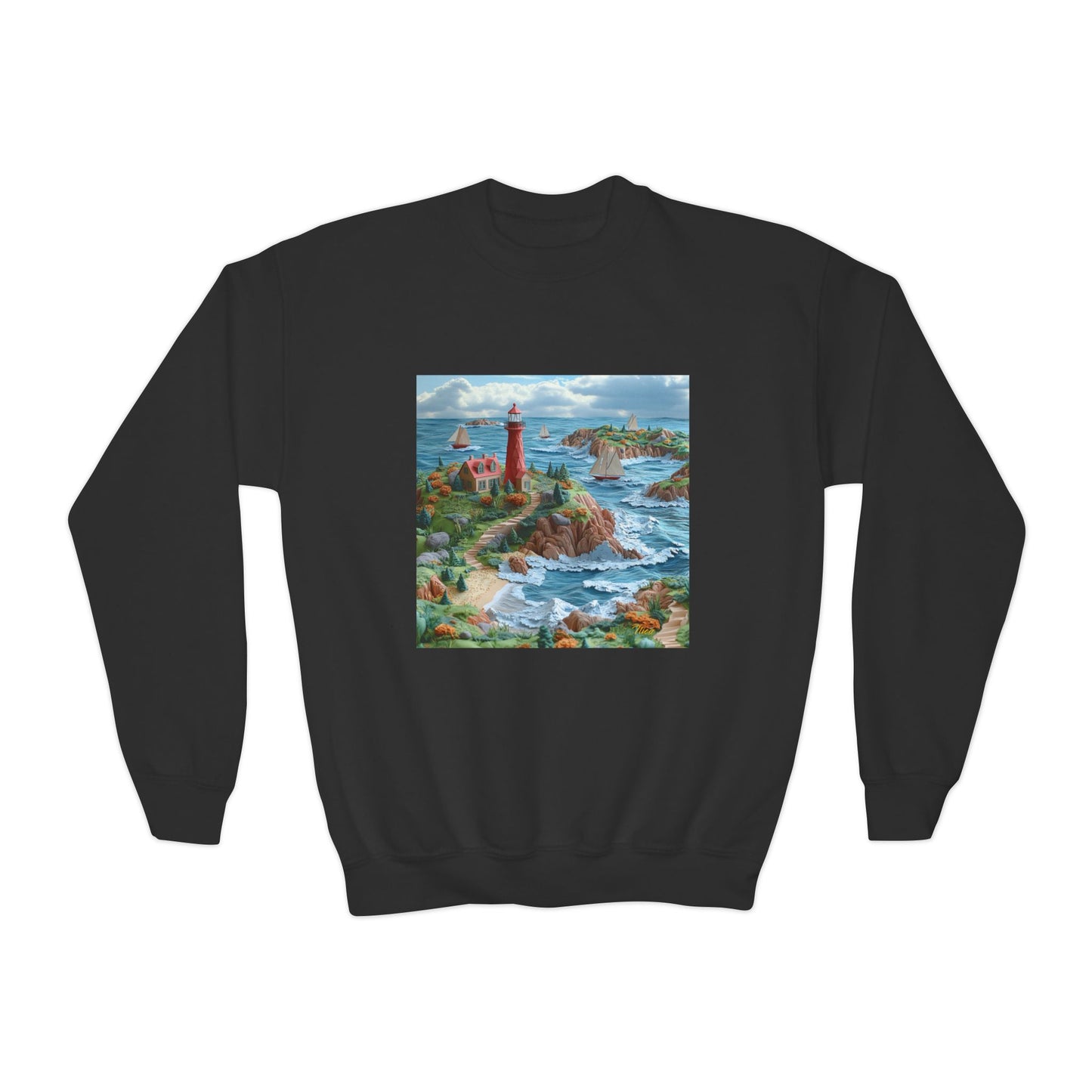 By The Seaside Series Print #6 Youth Crewneck Sweatshirt