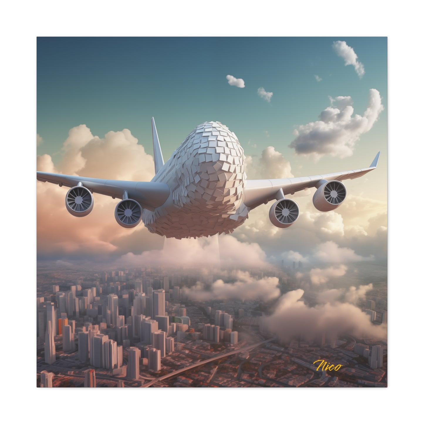 Frequent Flyer Miles Series Print #1 - Streched Matte Canvas Print, 1.25" Thick