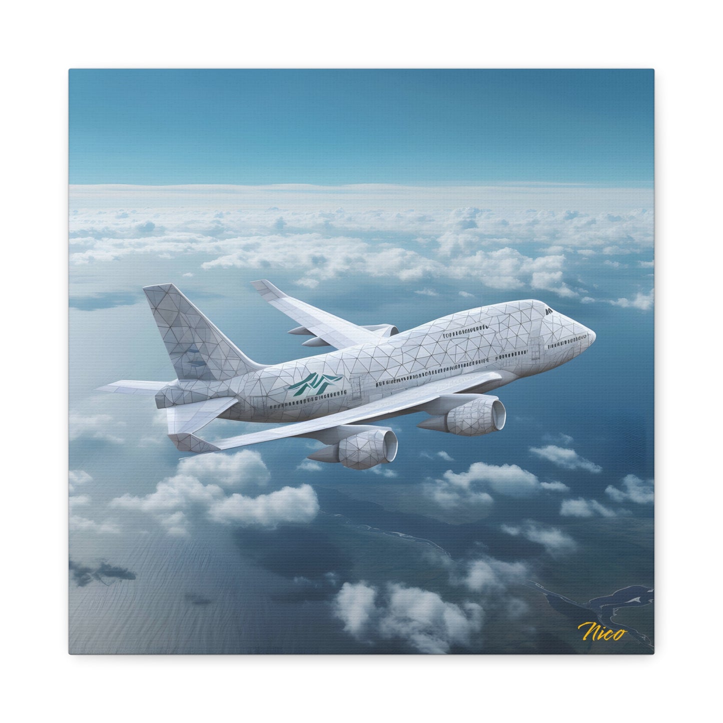 Frequent Flyer Miles Series Print #3 - Streched Matte Canvas Print, 1.25" Thick