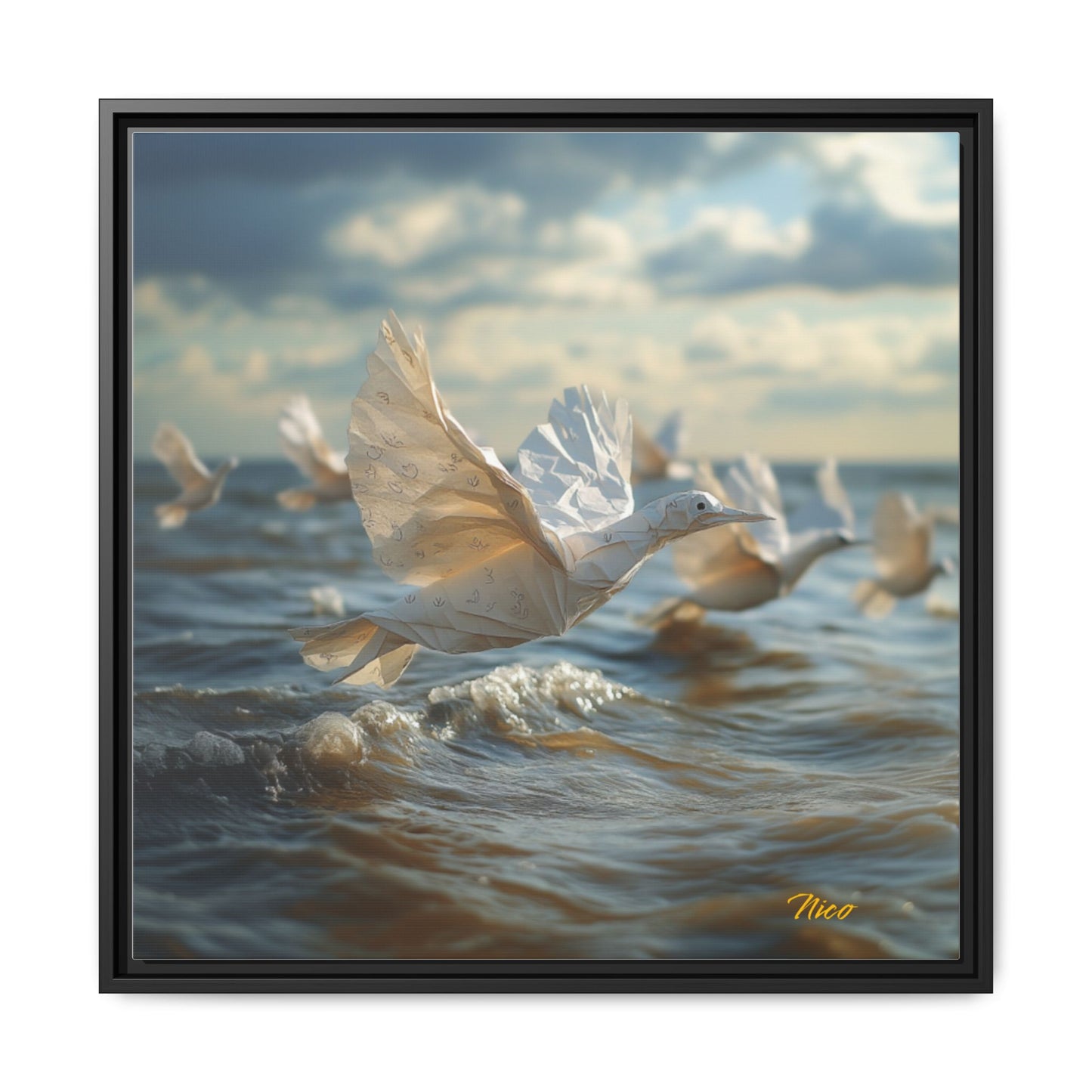 By The Seaside Series Print #8 - Black Framed Canvas Print