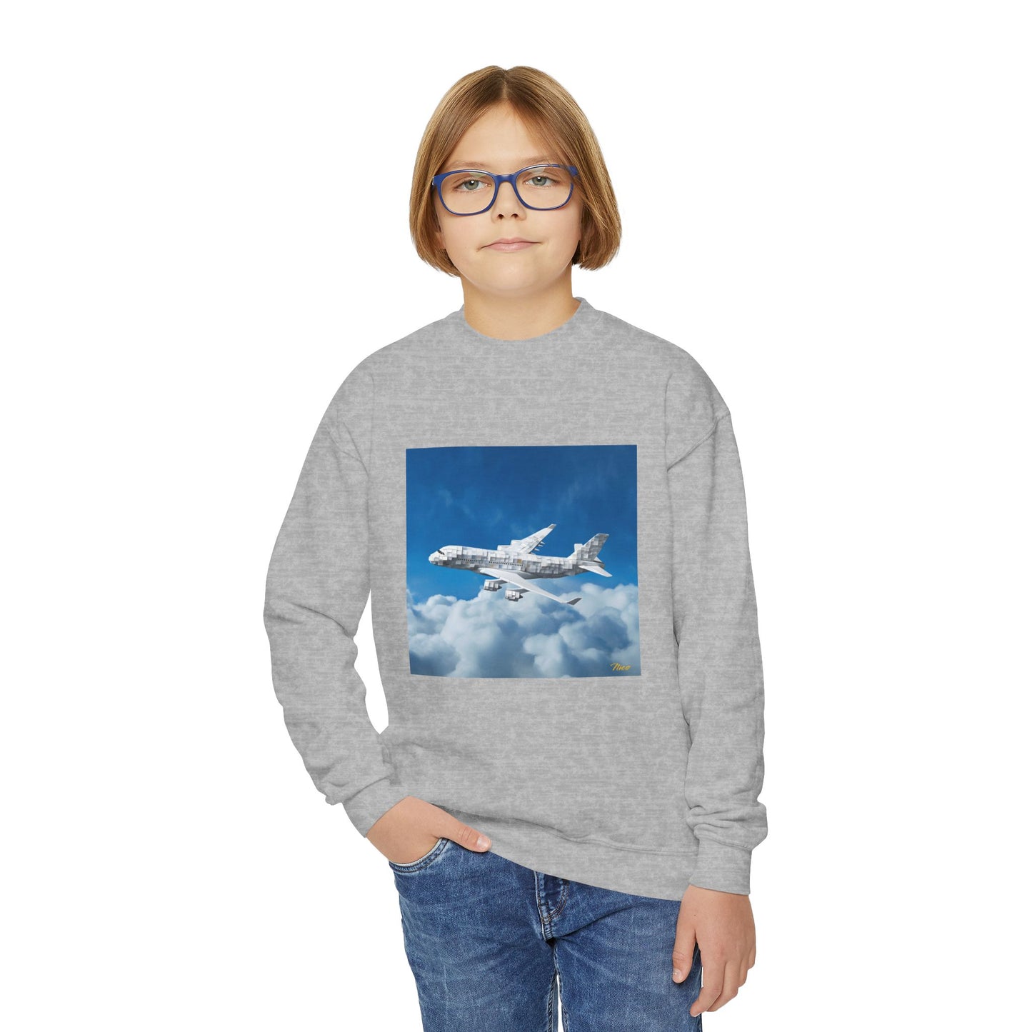 Frequent Flyer Miles Series Print #5 Youth Crewneck Sweatshirt