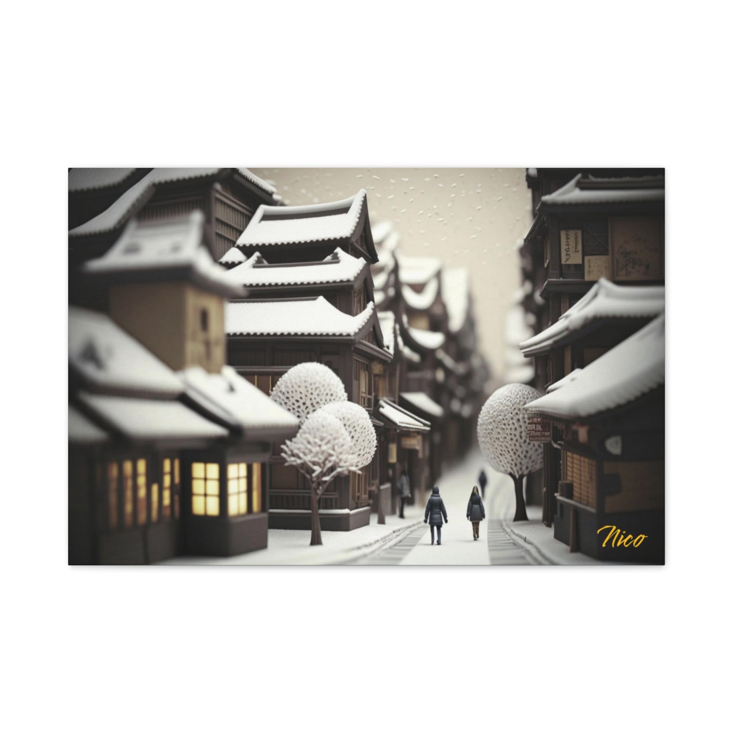 Asian Snow Series Print #7 - Streched Matte Extended Canvas Print, 1.25" Thick